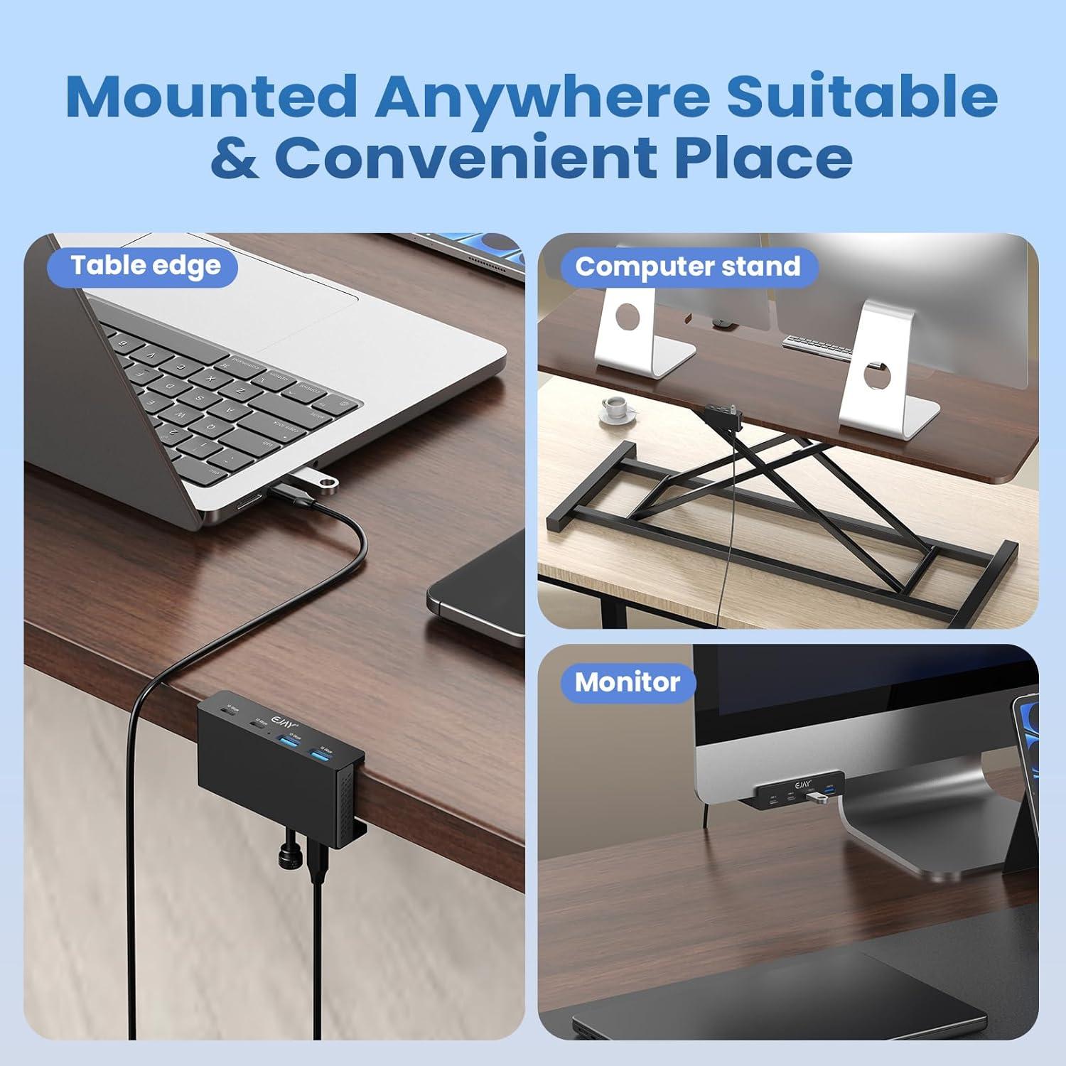 HUB USB-C 10Gbps EJAY con Abrazadera y Cable para iMac