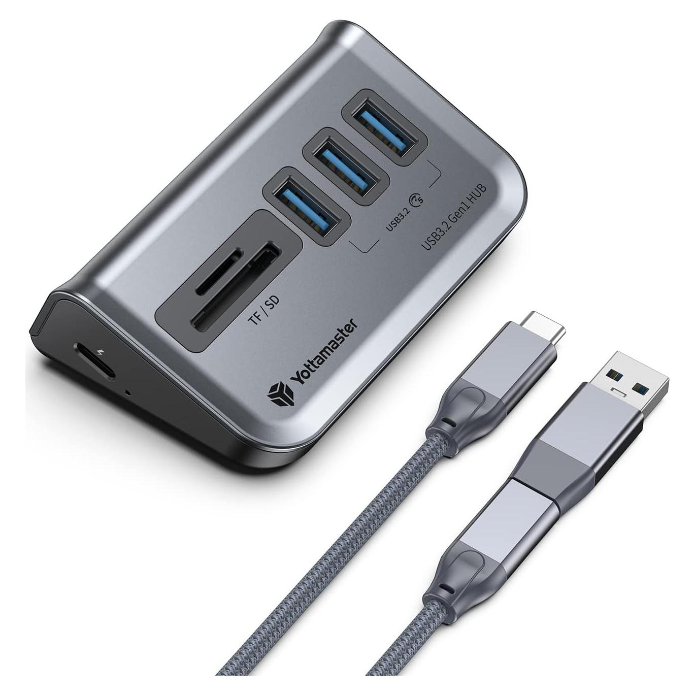 Hub USB 3.0 Yottamaster con Lector de Tarjetas SD y TF