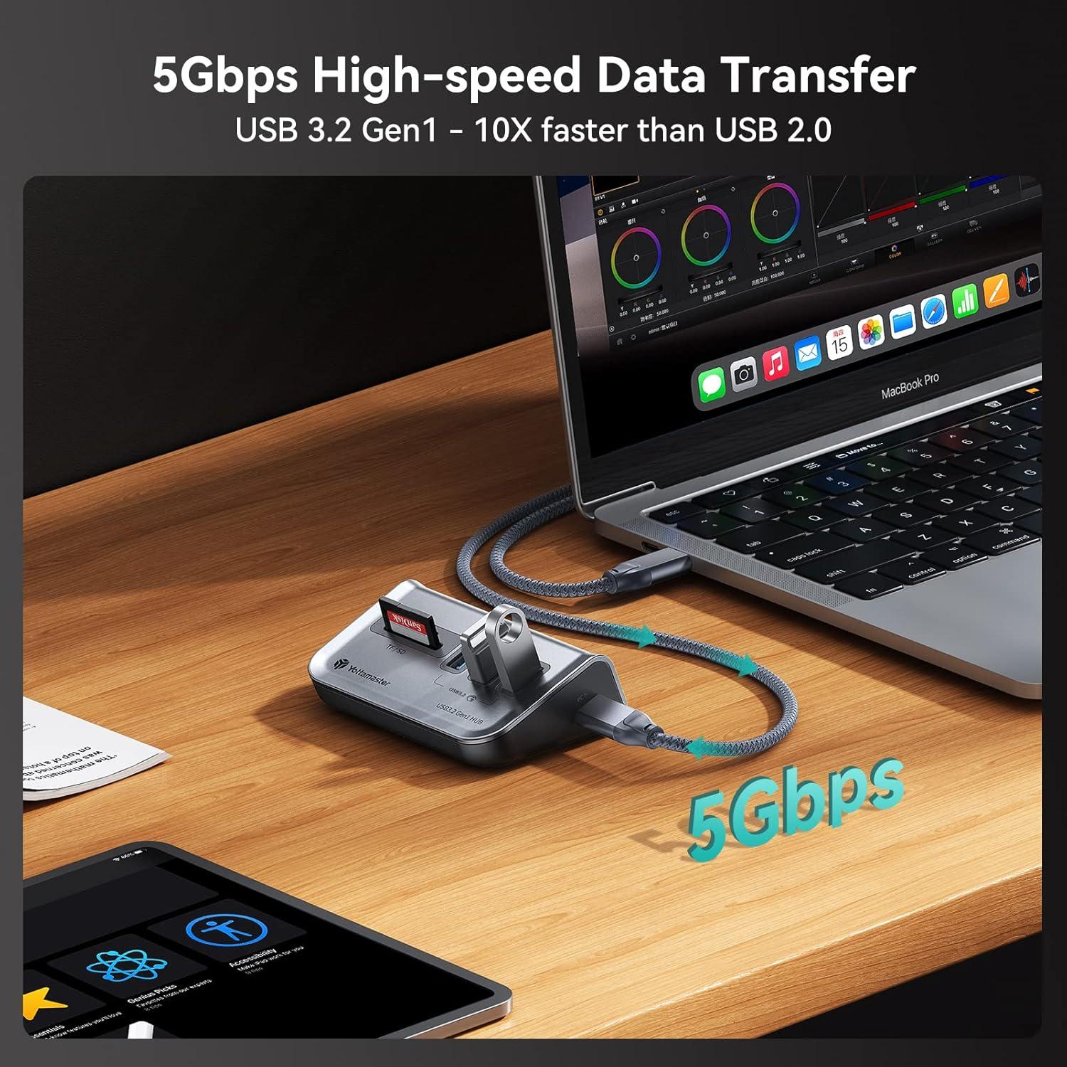 Hub USB 3.0 Yottamaster con Lector de Tarjetas SD y TF