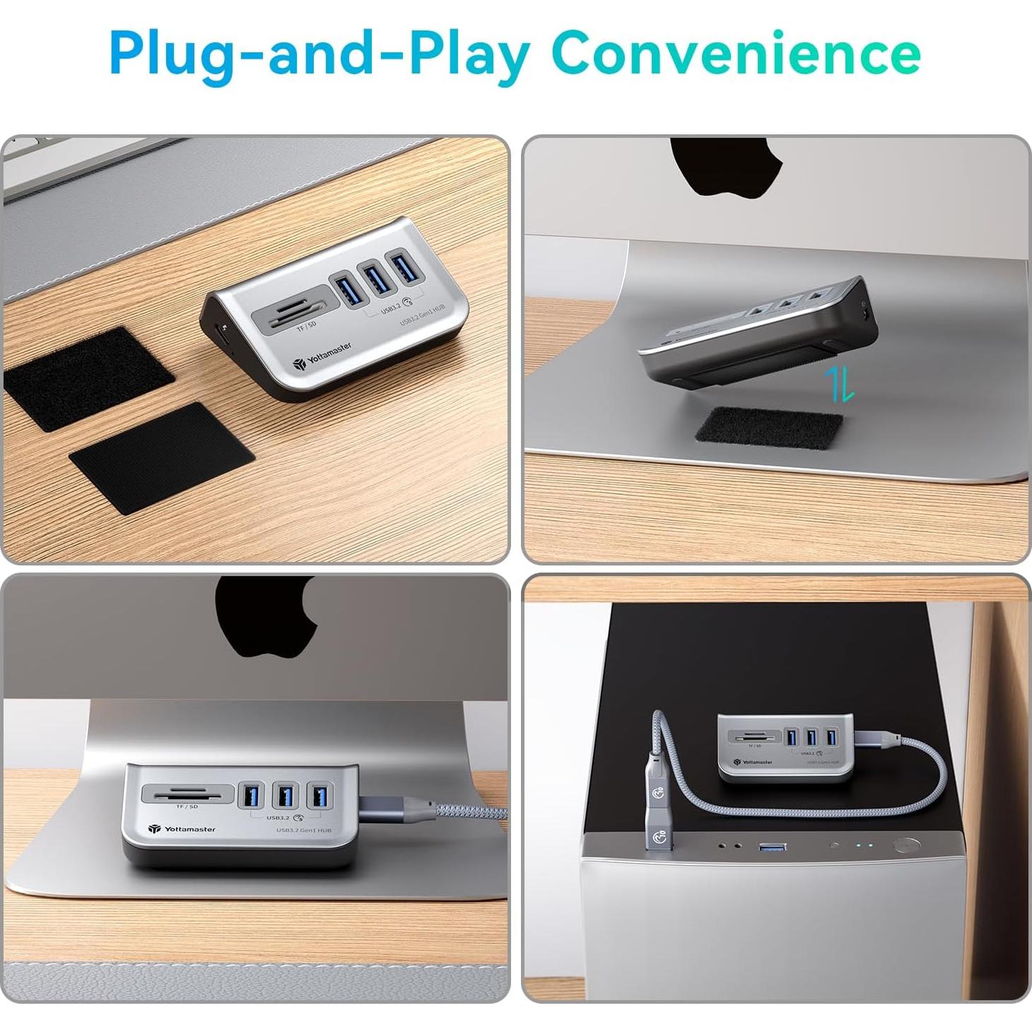 Hub USB 3.0 Yottamaster con Lector de Tarjetas SD y TF