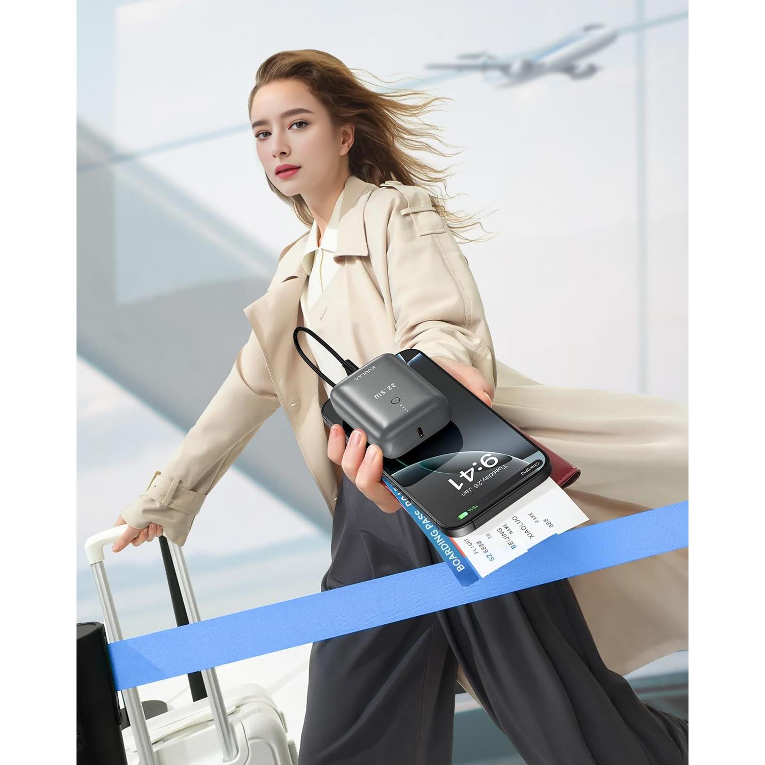 Cargador Portátil Kuulaa 10000mAh PD 22.5W USB-C Rápido