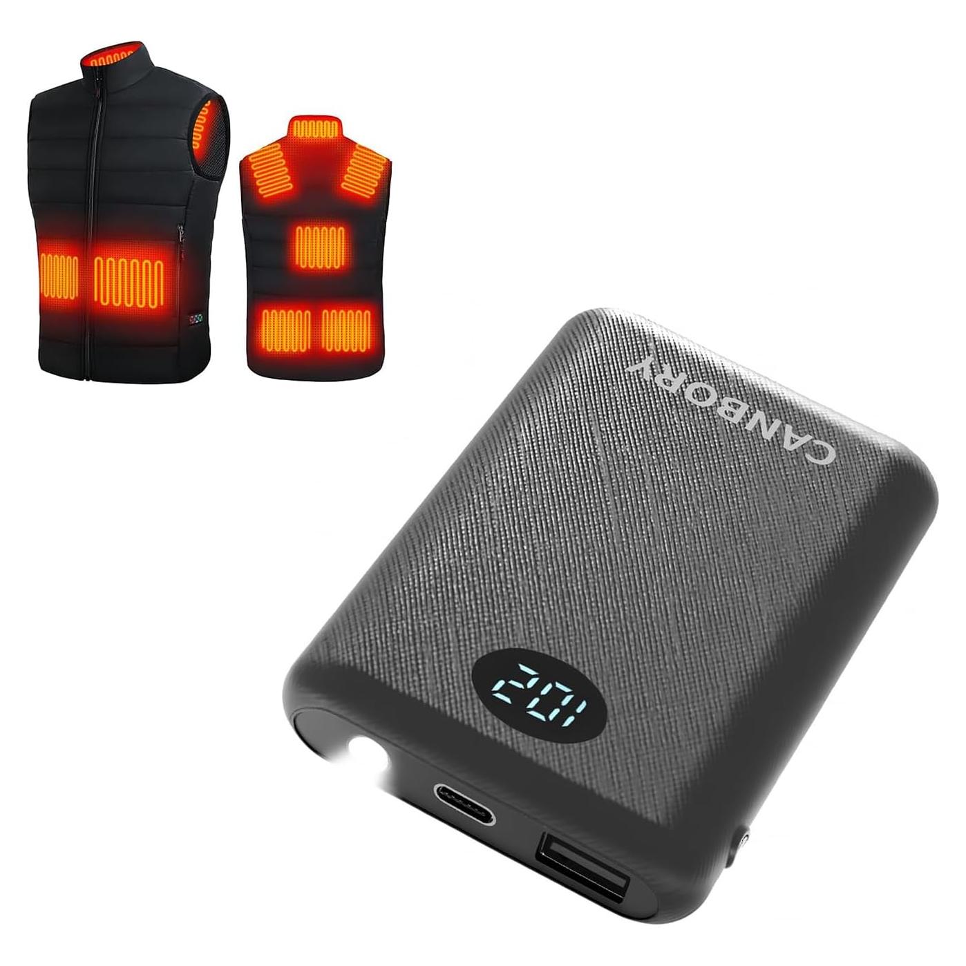 Batería Externa 10000mAh RTAX para Ropa Térmica USB-C Negro