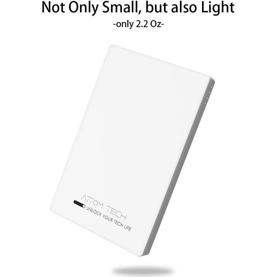 Banco de Poder Attom Tech 3000mAh Doble Salida USB Blanco