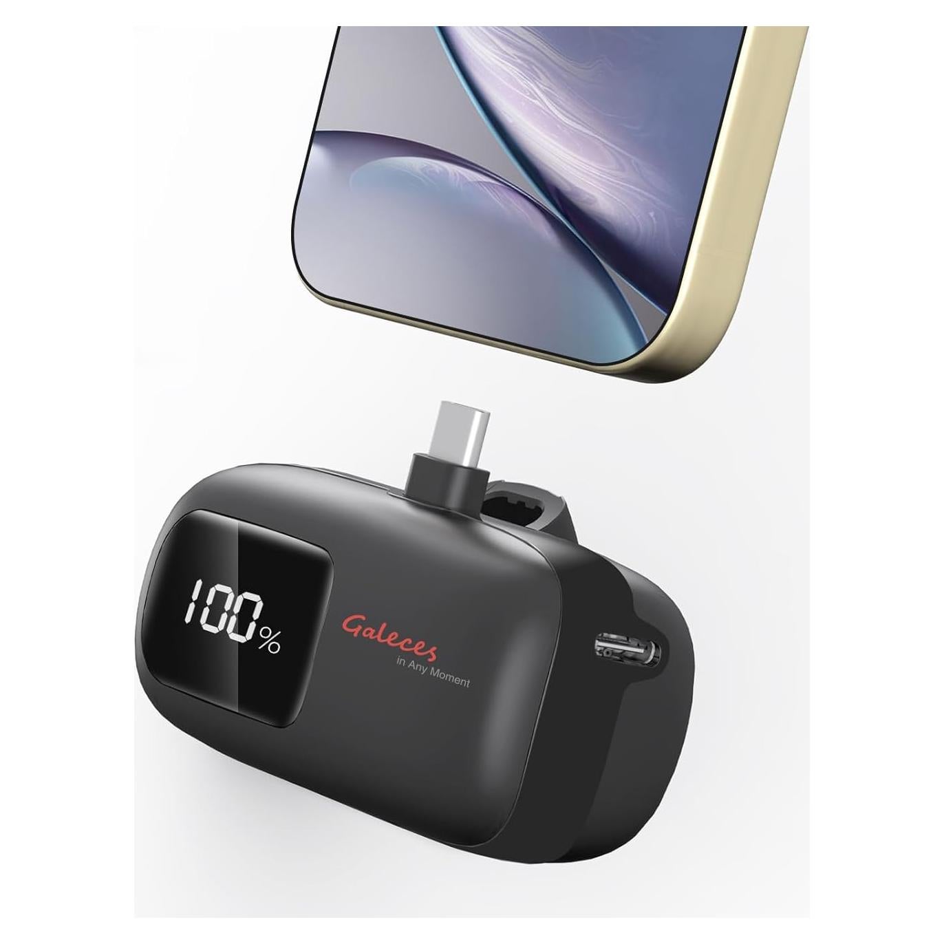 Cargador Portátil Mini Galeces 20W 5000mAh USB-C Negro