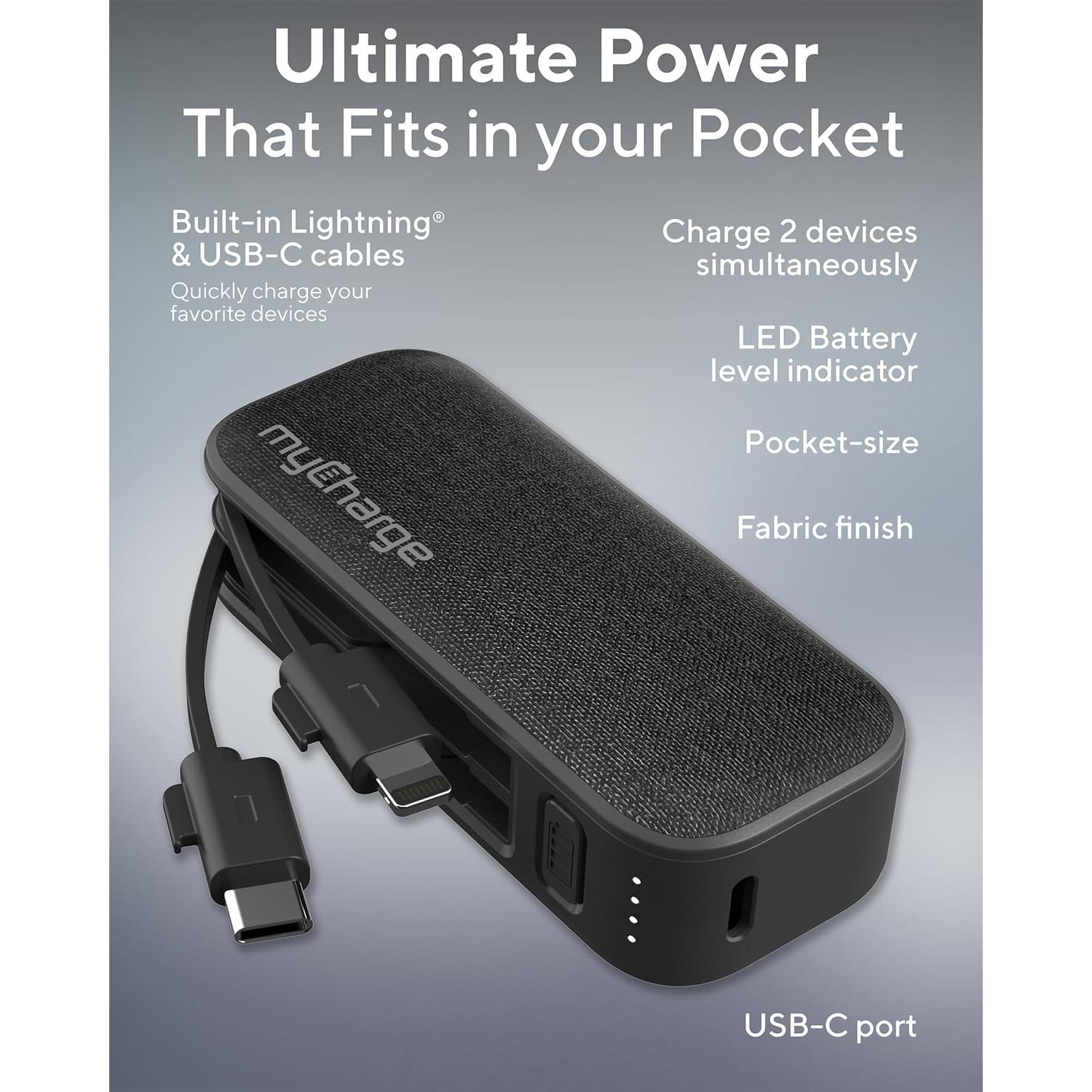 Cargador Portátil myCharge PowerHub Mini 3000mAh Carga Rápida