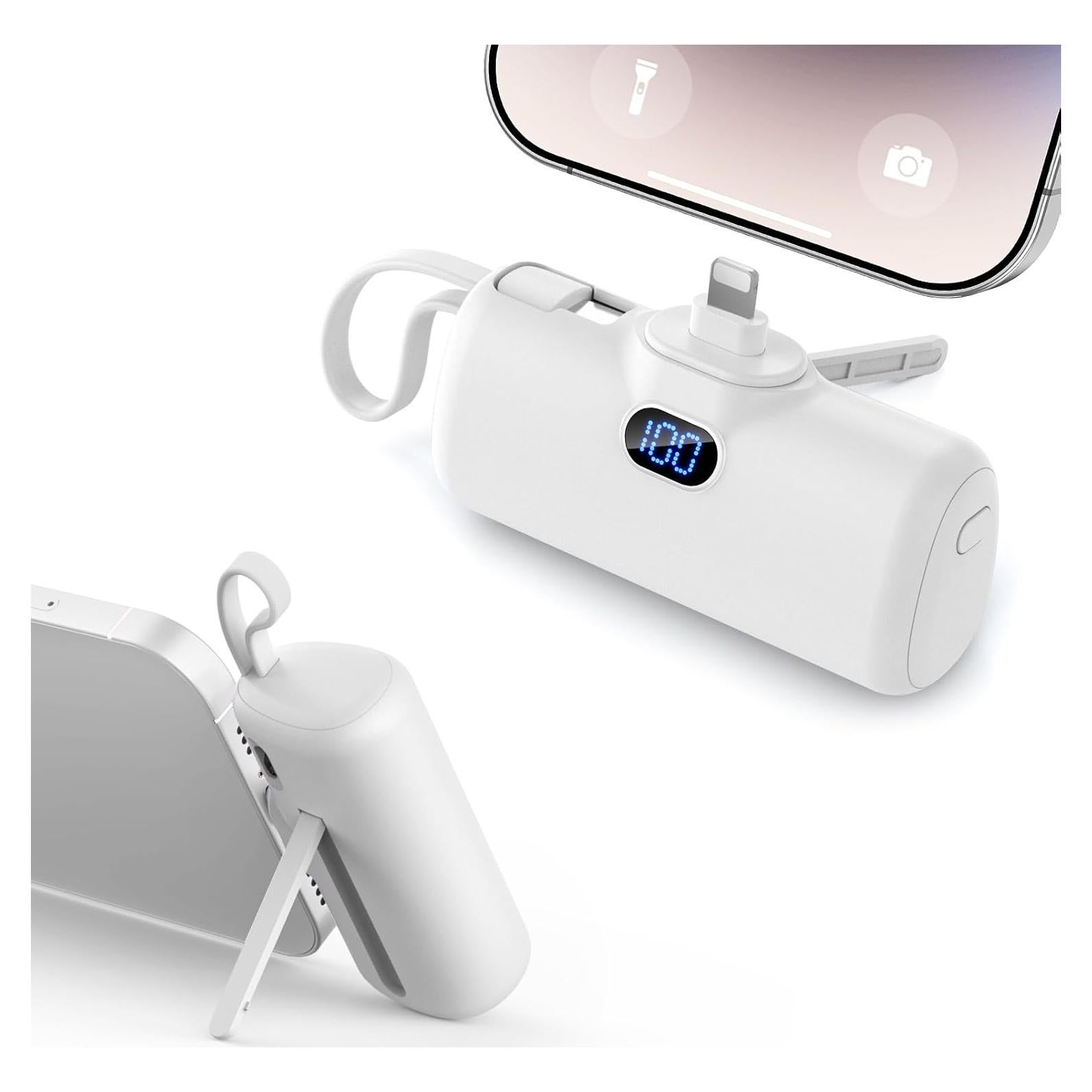 Cargador Portátil ANYCOOL 5000mAh con Cable USB-C y Pantalla LED