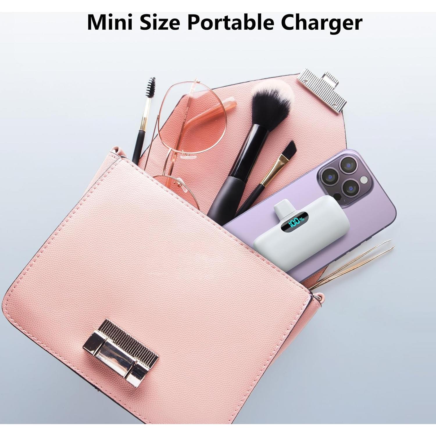 Cargador Portátil Mini 5000mAh USB-C Rápido para iPhone y Android