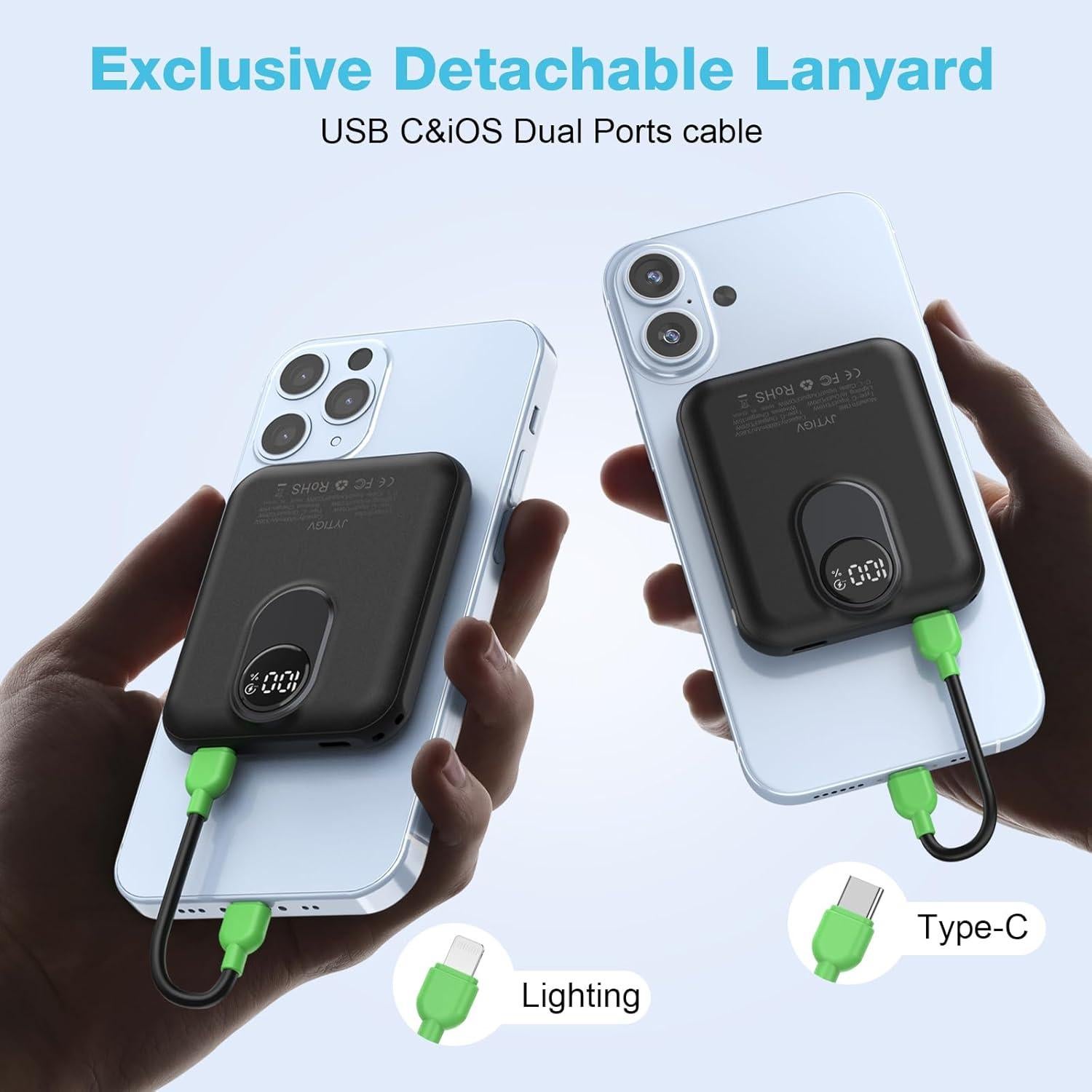 Banco de Energía Magnético JYTIGV 5000mAh Carga Rápida 20W