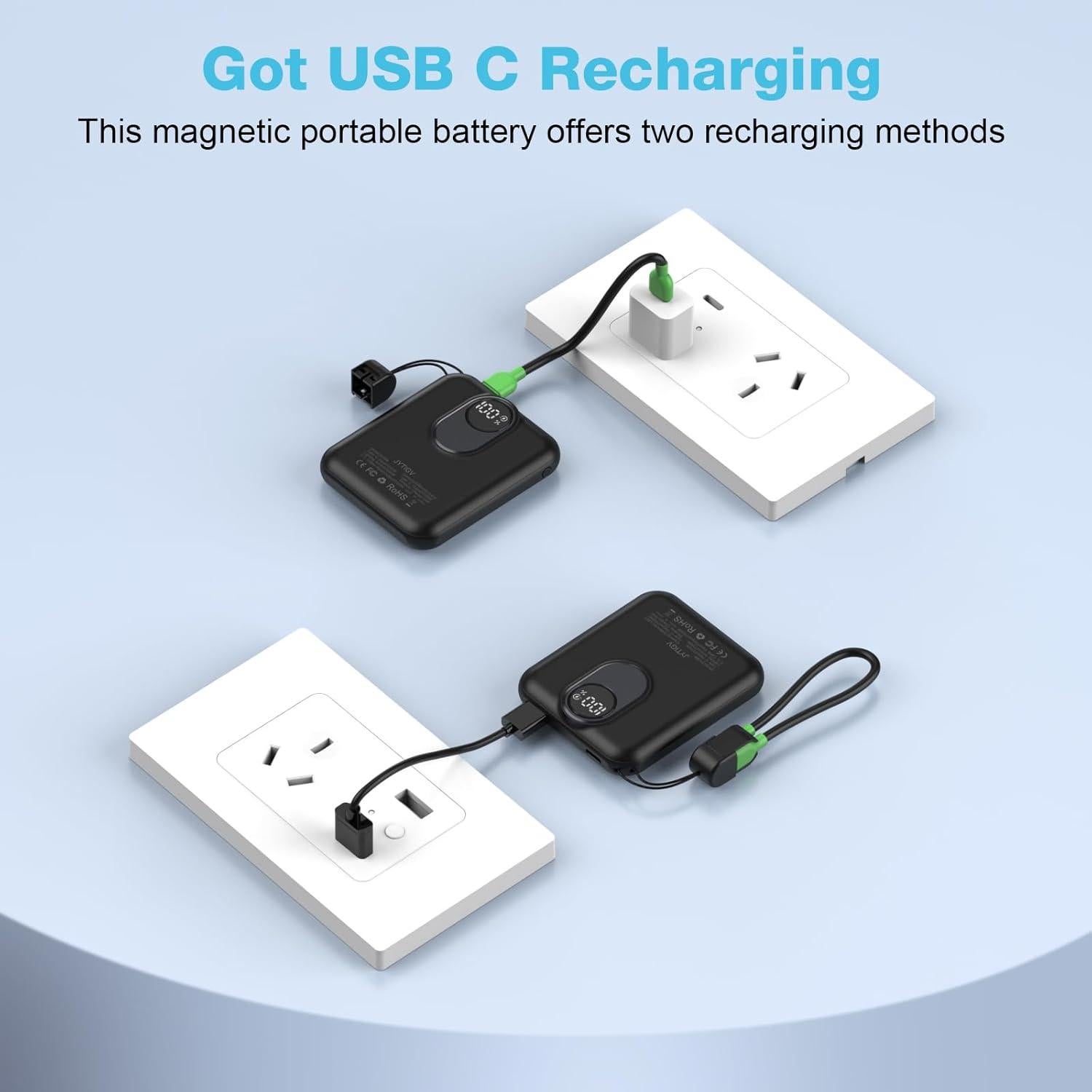 Banco de Energía Magnético JYTIGV 5000mAh Carga Rápida 20W