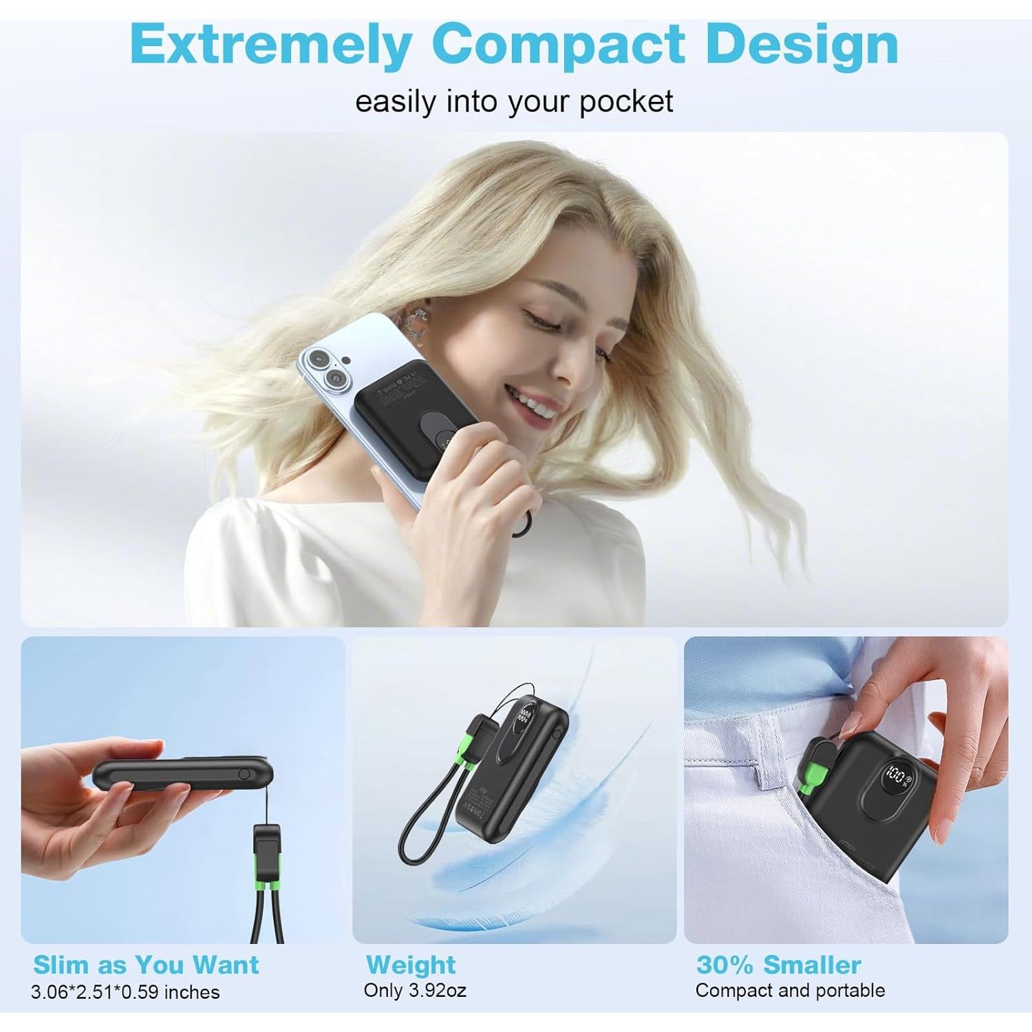 Banco de Energía Magnético JYTIGV 5000mAh Carga Rápida 20W