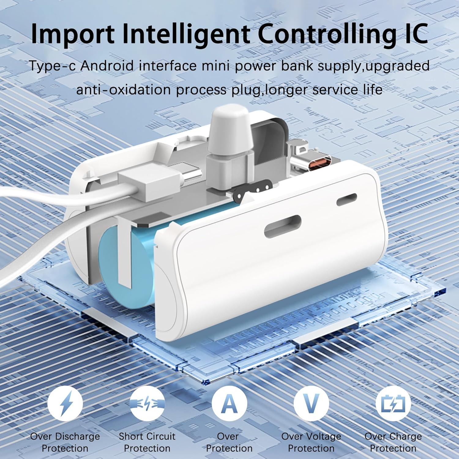 Cargador Portátil Mini LinTek 5000mAh USB-C y Lightning