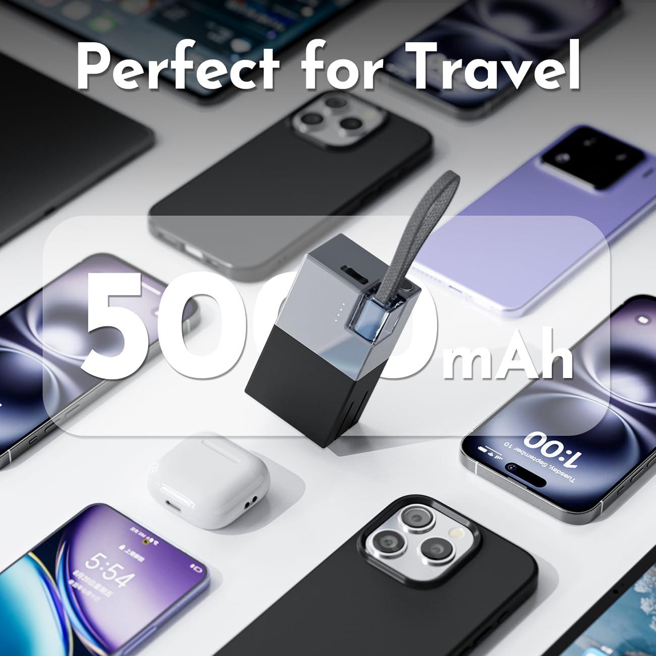 Cargador Portátil Power Bank 5000mAh USB C 22.5W Gris-Negro