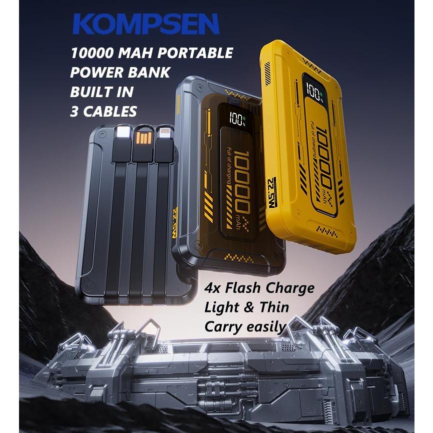 Power Bank 10000mAh Shenzhen Wonengxing Verde con 3 Cables