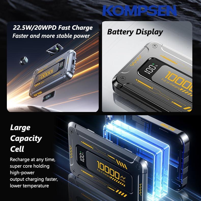 Power Bank 10000mAh Shenzhen Wonengxing Verde con 3 Cables