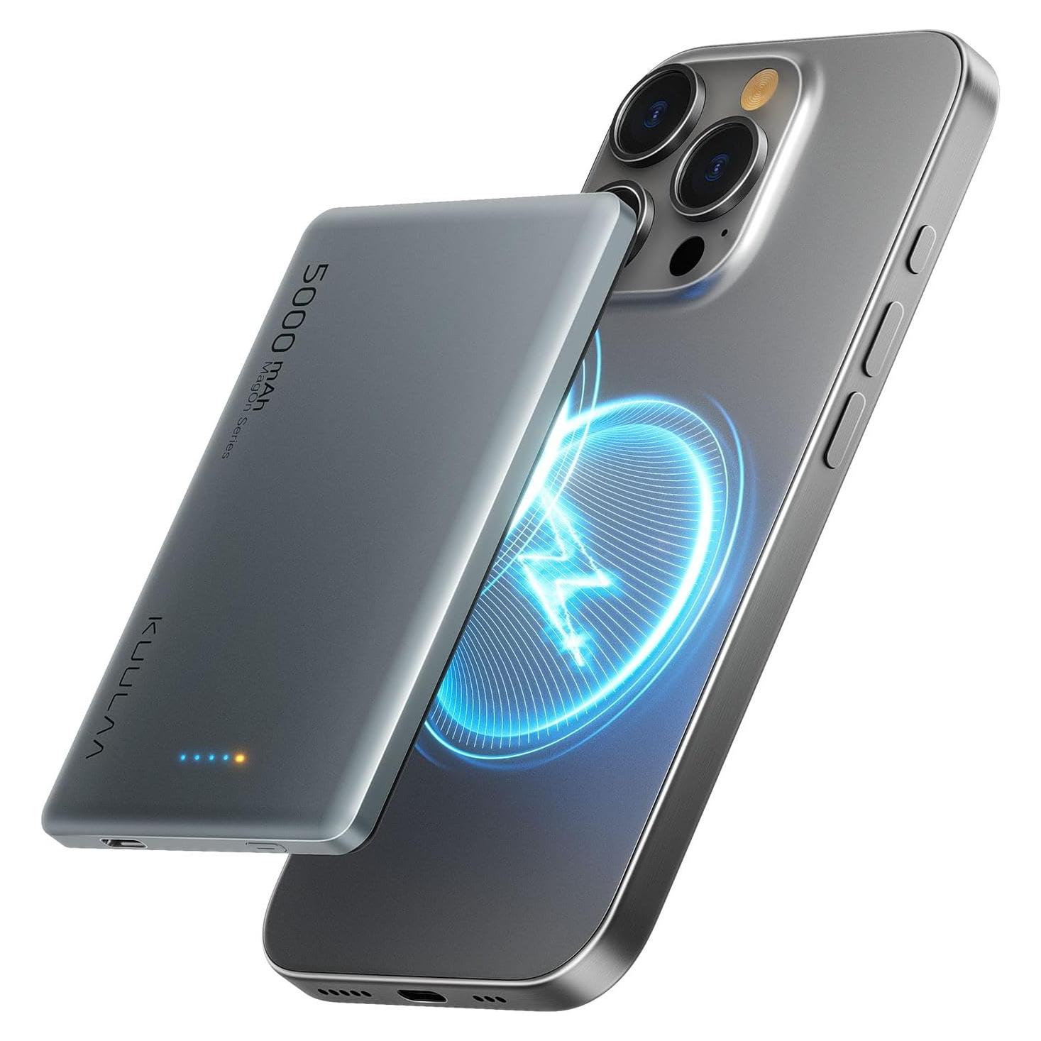 Batería Portátil MagSafe Kuulaa 5000mAh Carga Rápida USB-C