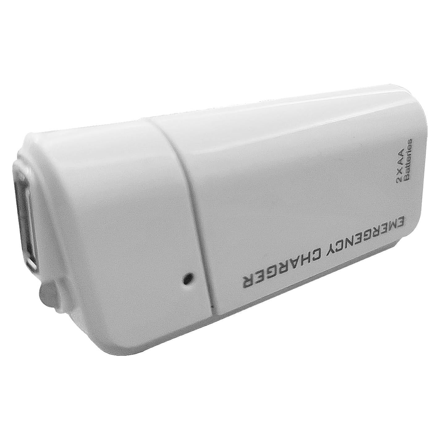 Cargador de Teléfono Portátil USB Blanco con 2 Baterías AA