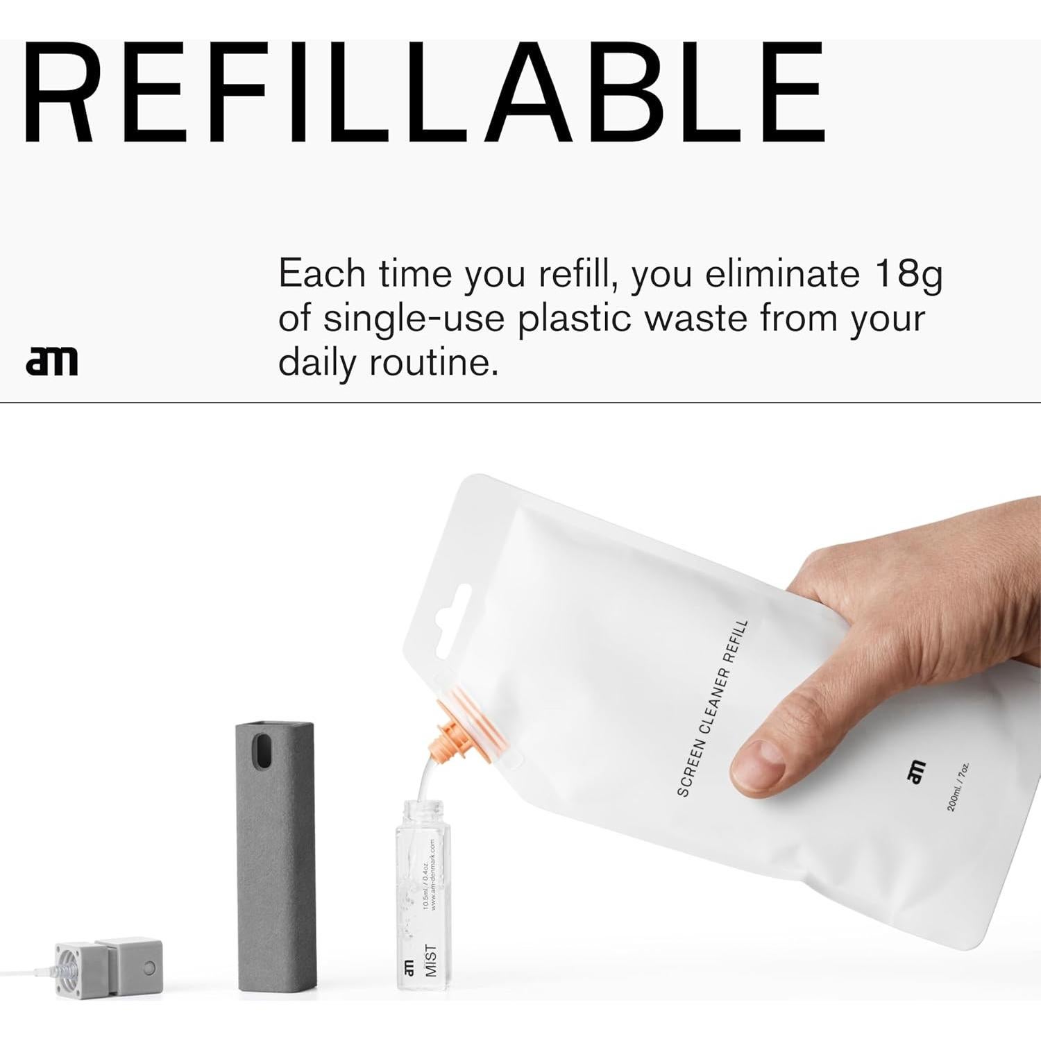 Spray Limpiador de Pantallas AM 10.4ml con Paño Microfibra