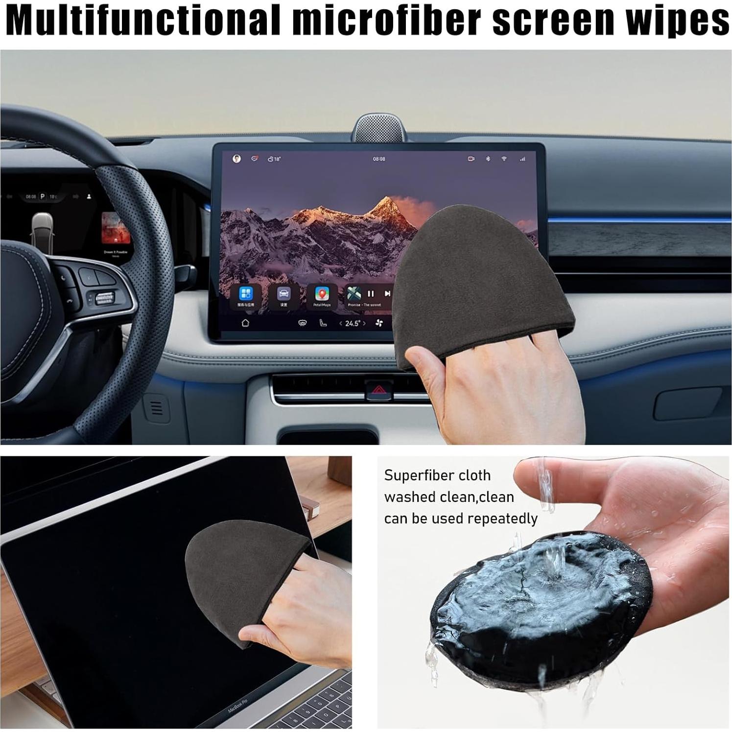 Limpiador de Pantallas de Auto Ohleats 2PCS Microfibra