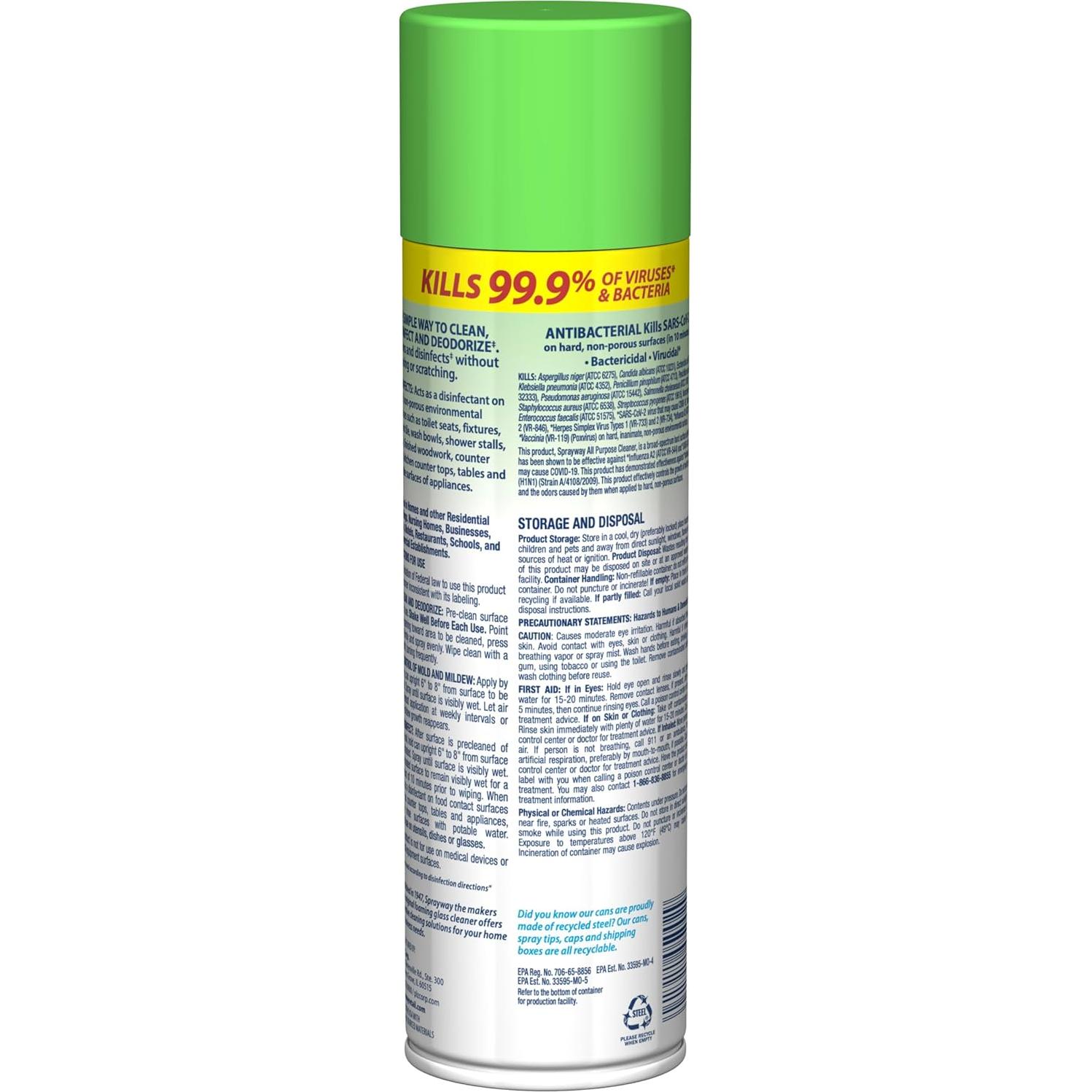 Limpiador Desinfectante Multiusos Sprayway 537g Espumoso