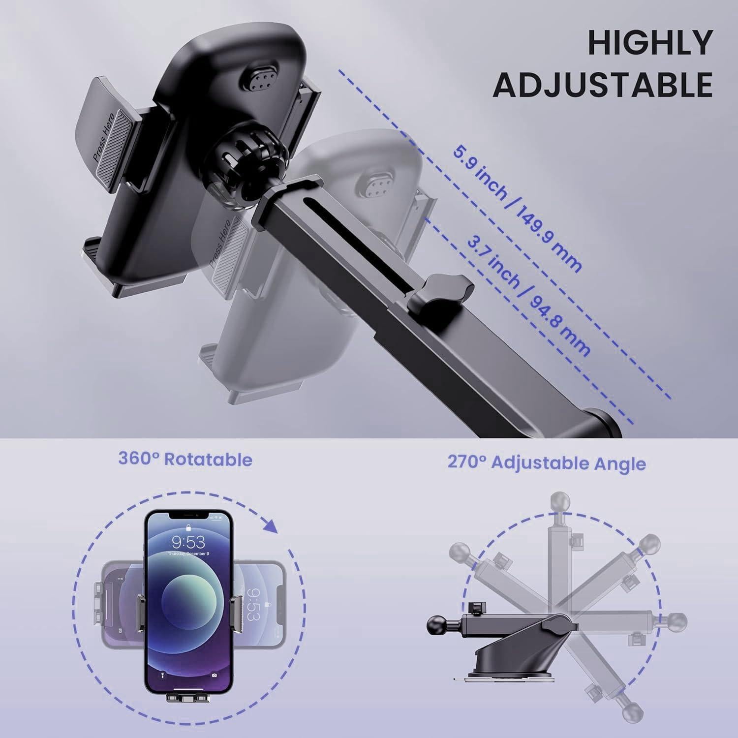 Soporte Universal para Teléfono de Coche Qifutan Ajustable 360°