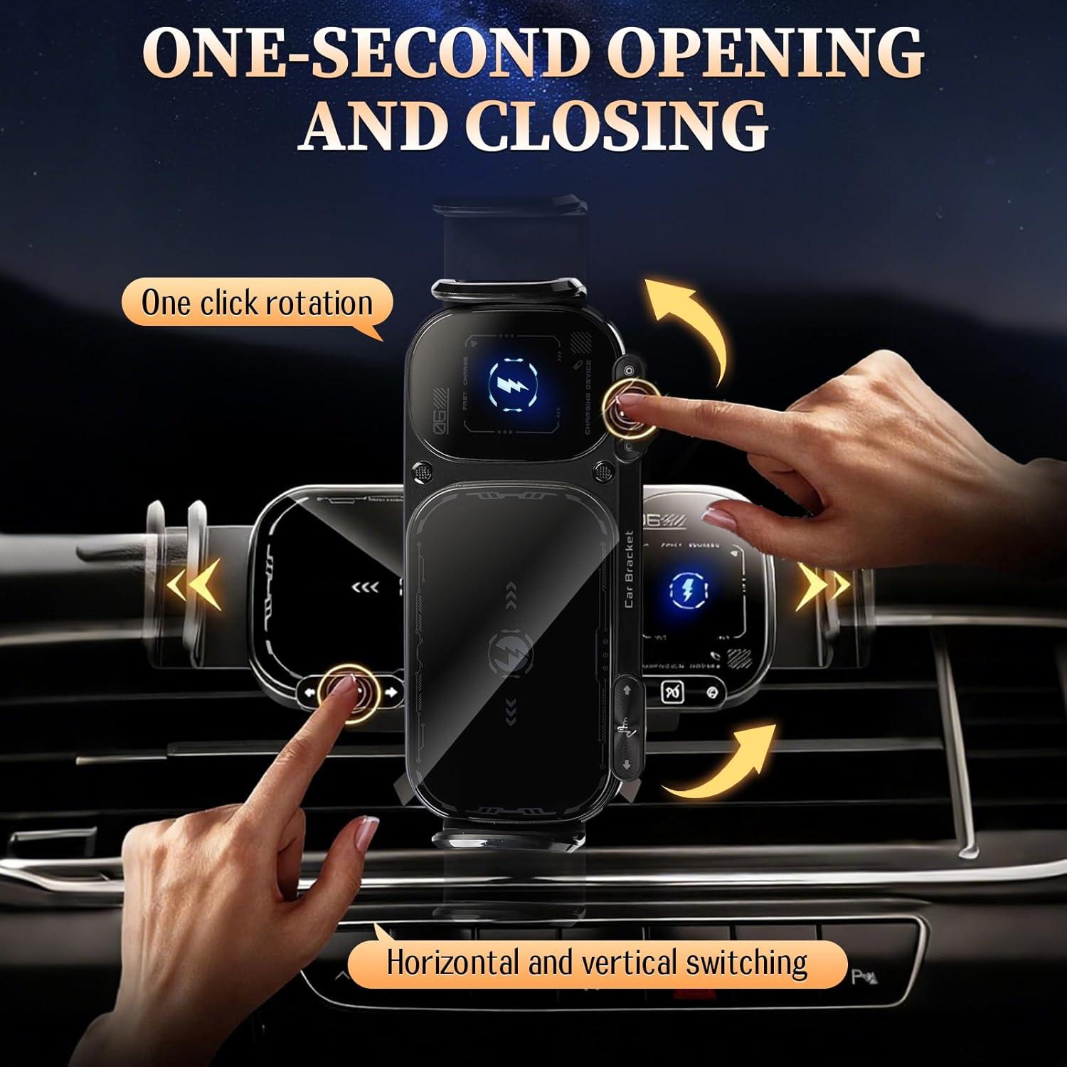 Soporte de Coche Inalámbrico Linyuant con Carga Rápida 15W