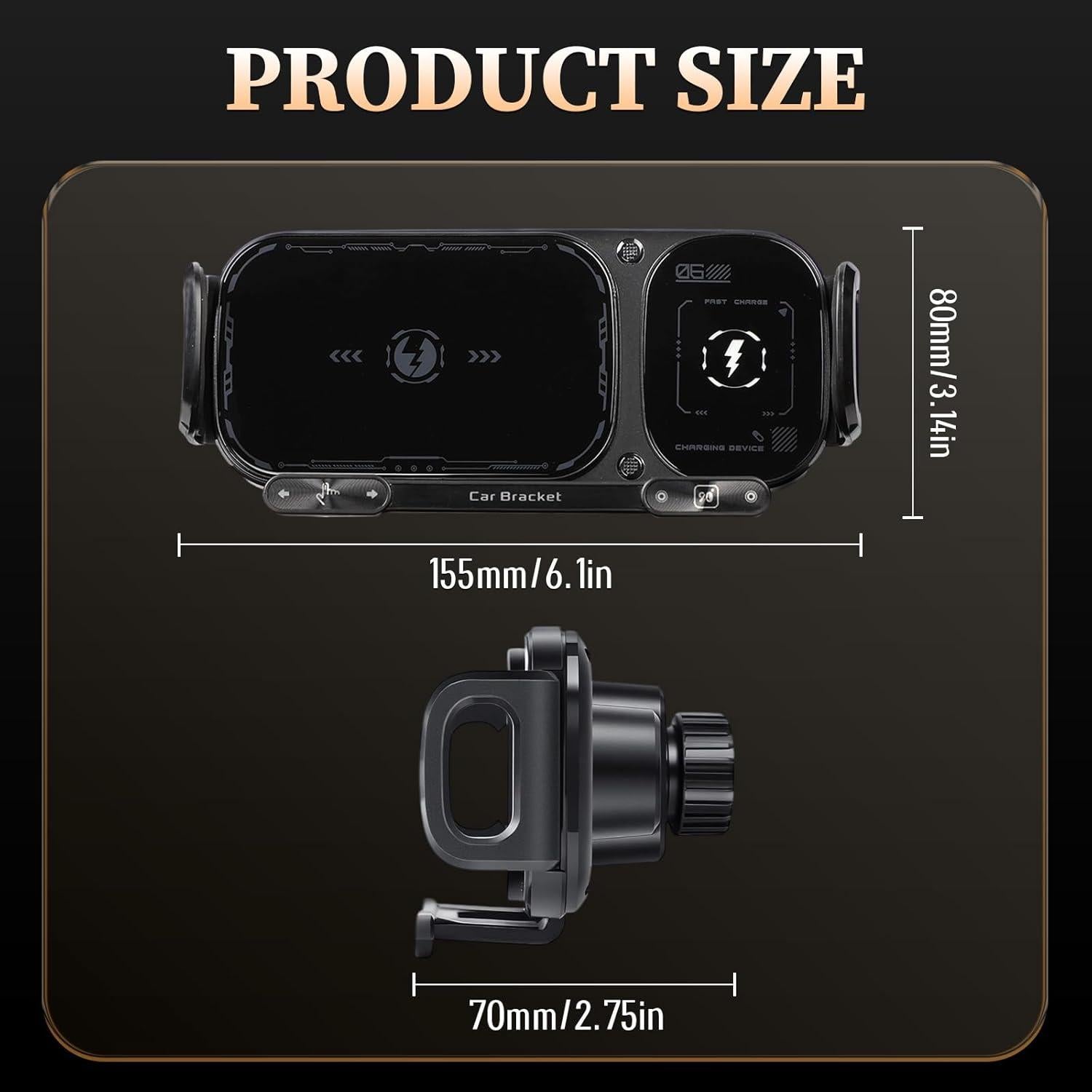 Soporte de Coche Inalámbrico Linyuant con Carga Rápida 15W