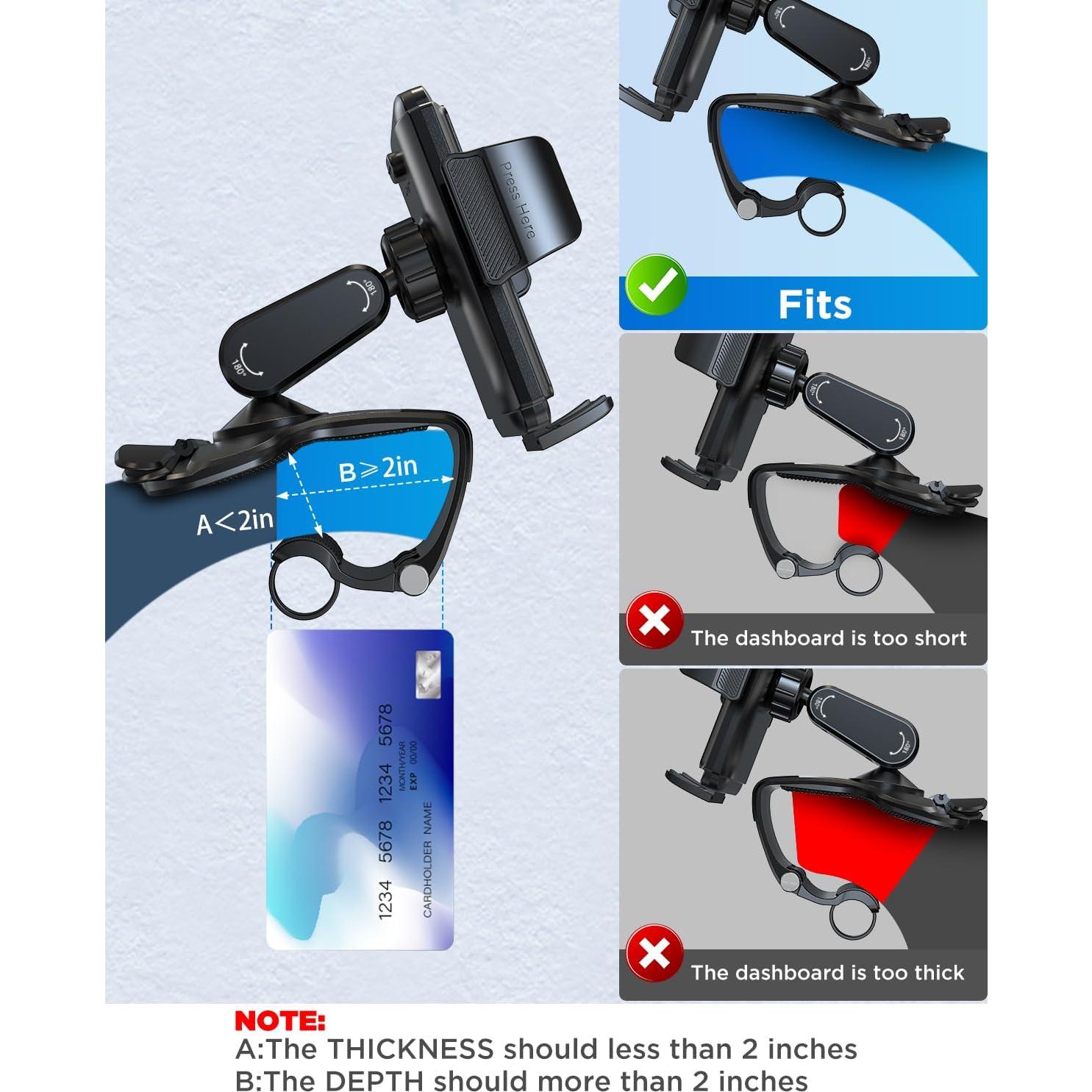 Soporte para teléfono en tablero de coche IPOW YBT-ZJ01 360°