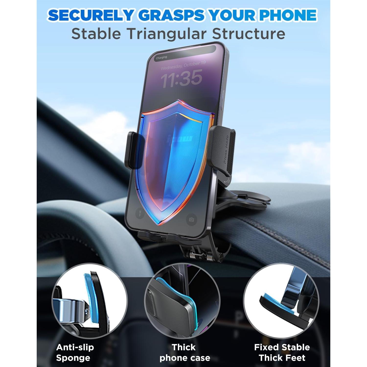 Soporte para teléfono en tablero de coche IPOW YBT-ZJ01 360°