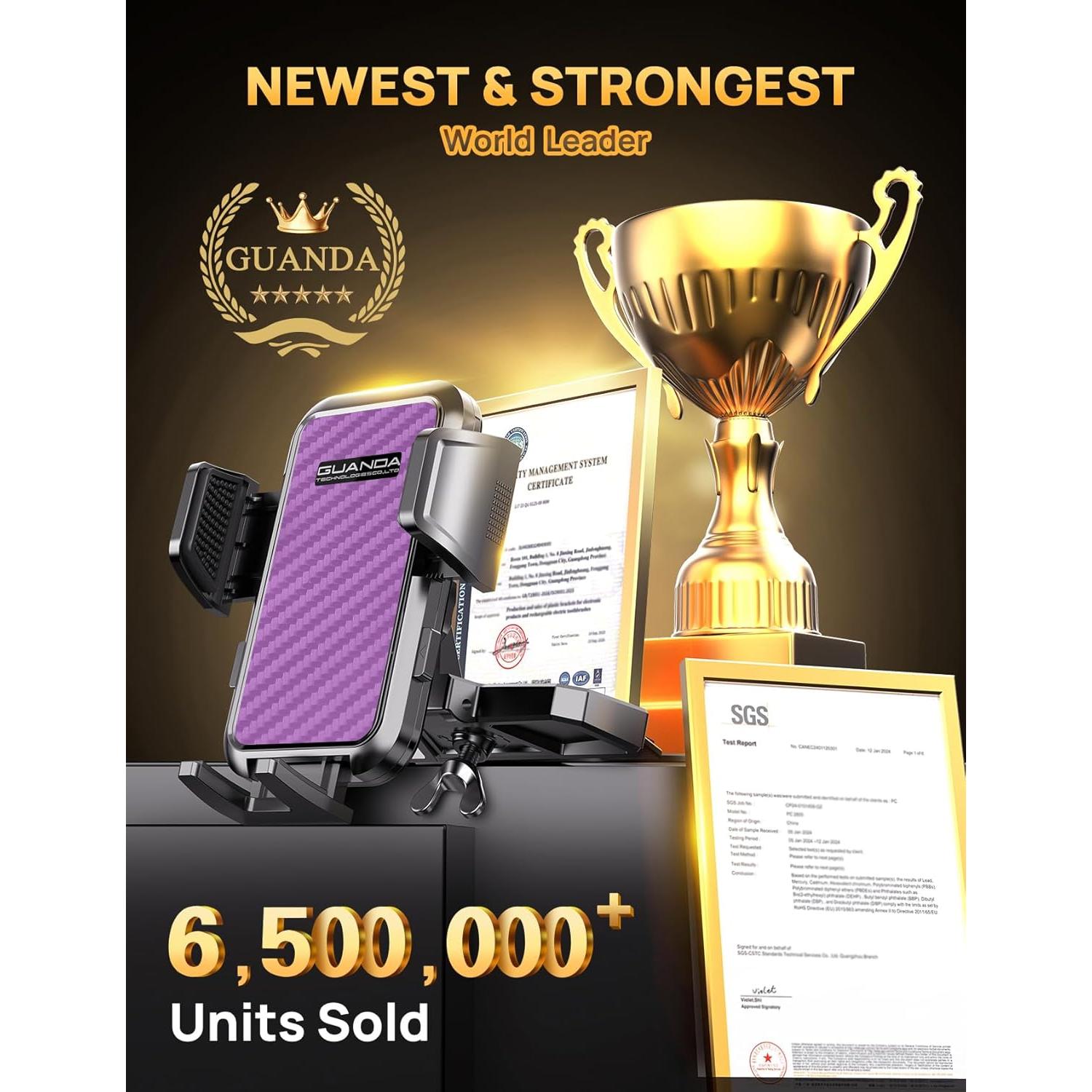 Soporte de Teléfono para CD Guanda Púrpura Ajustable 360°