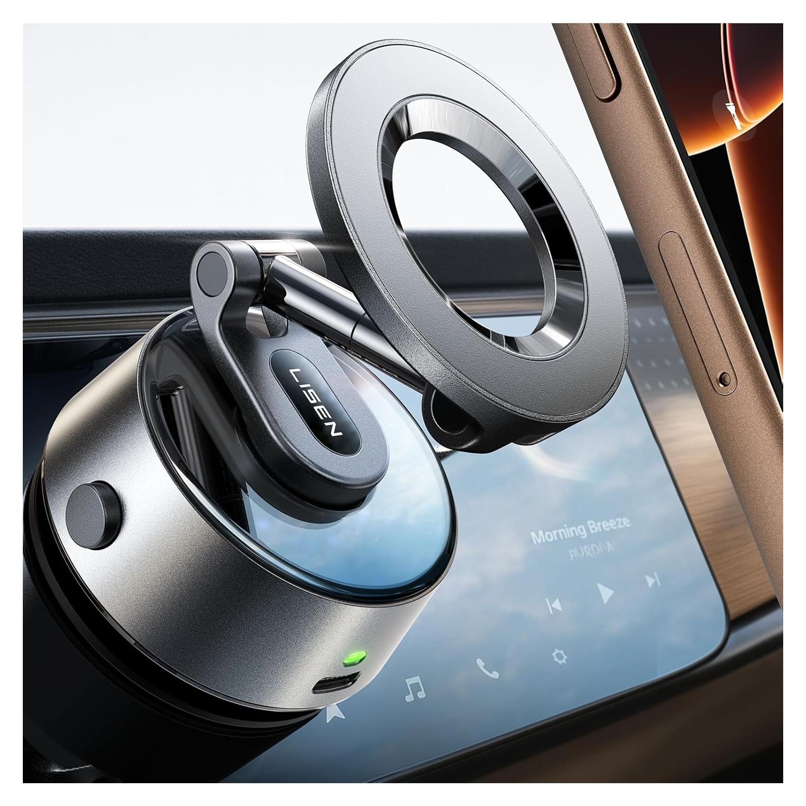 Soporte Magnético de Teléfono LISEN para Coche - Ajustable y Eléctrico
