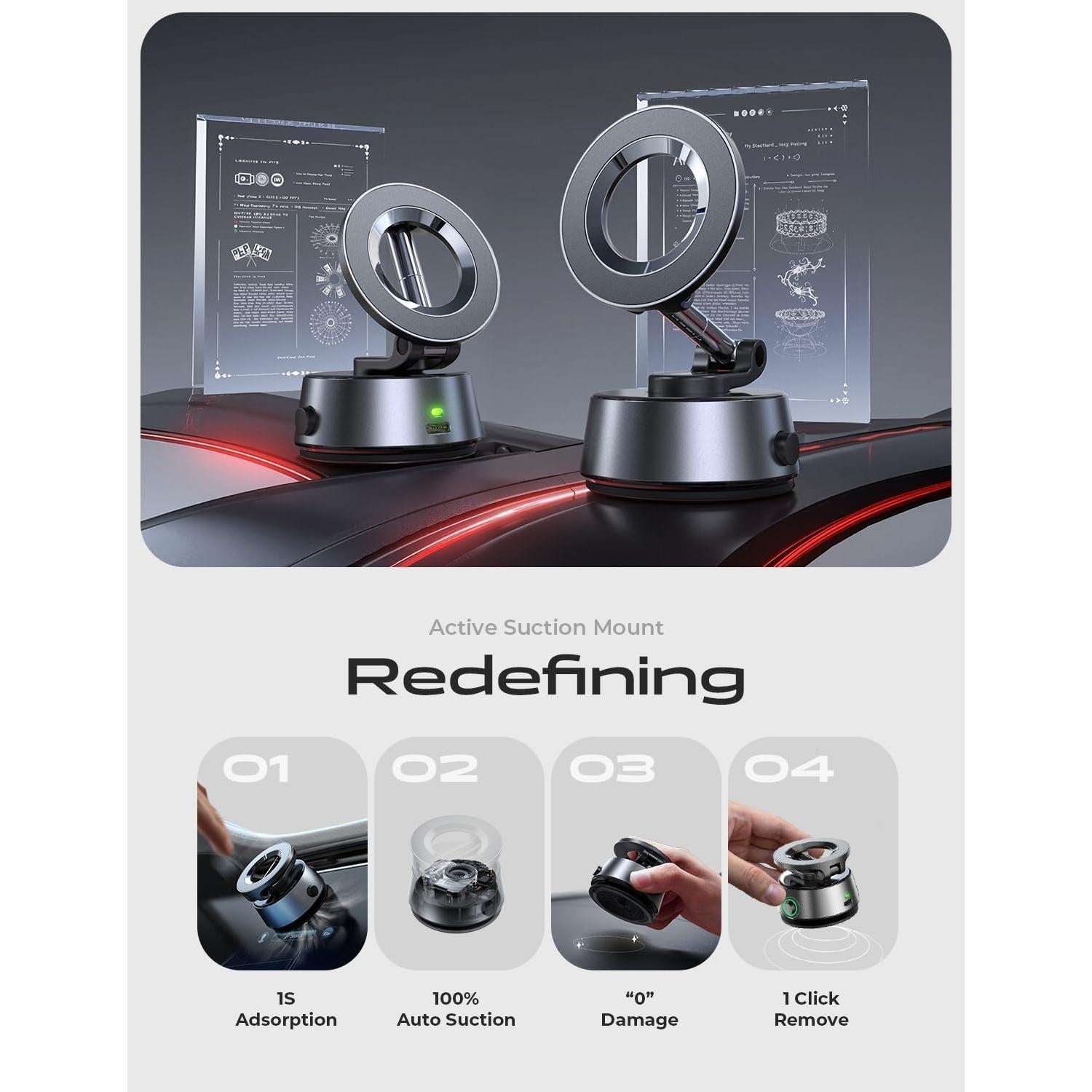 Soporte Magnético de Teléfono LISEN para Coche - Ajustable y Eléctrico