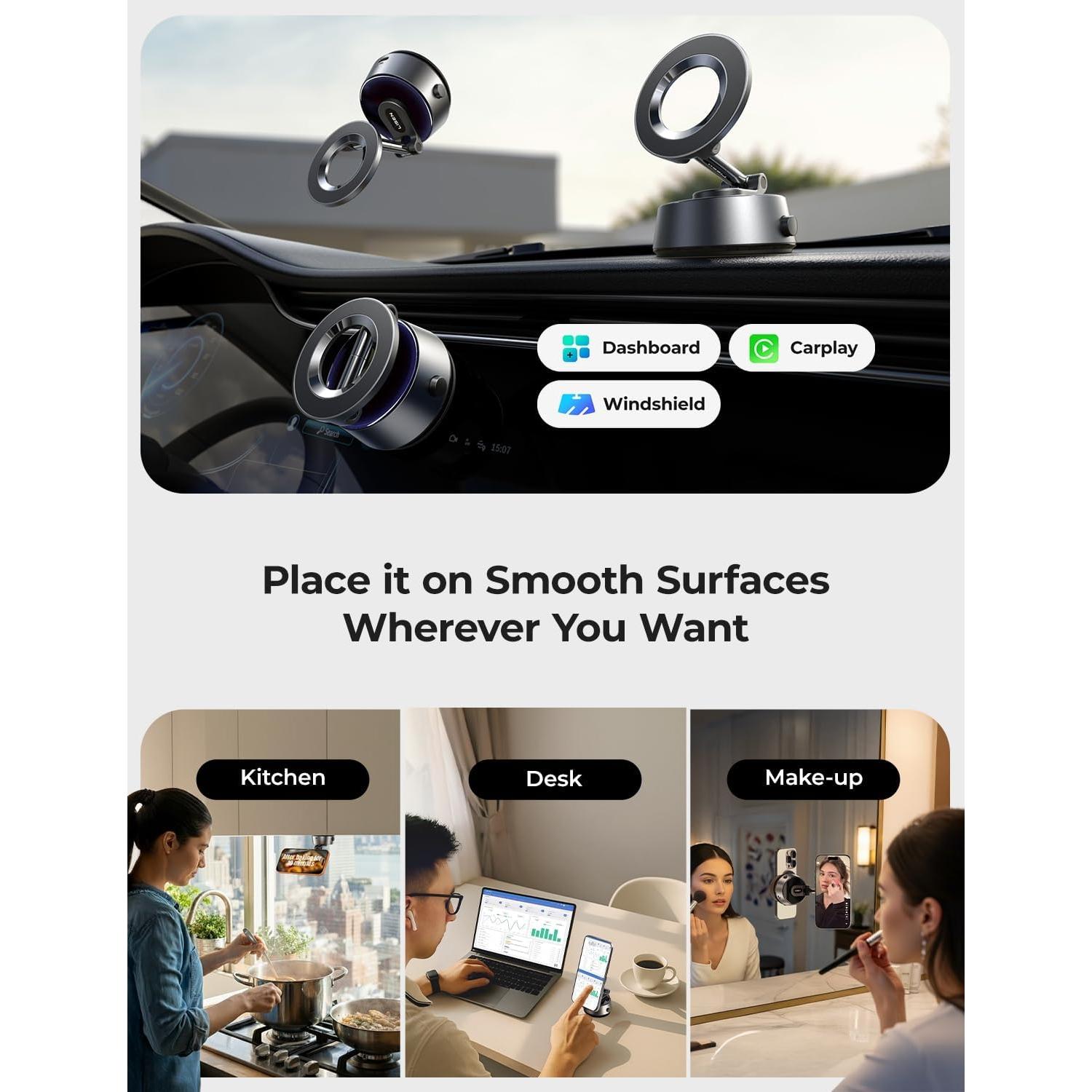 Soporte Magnético de Teléfono LISEN para Coche - Ajustable y Eléctrico