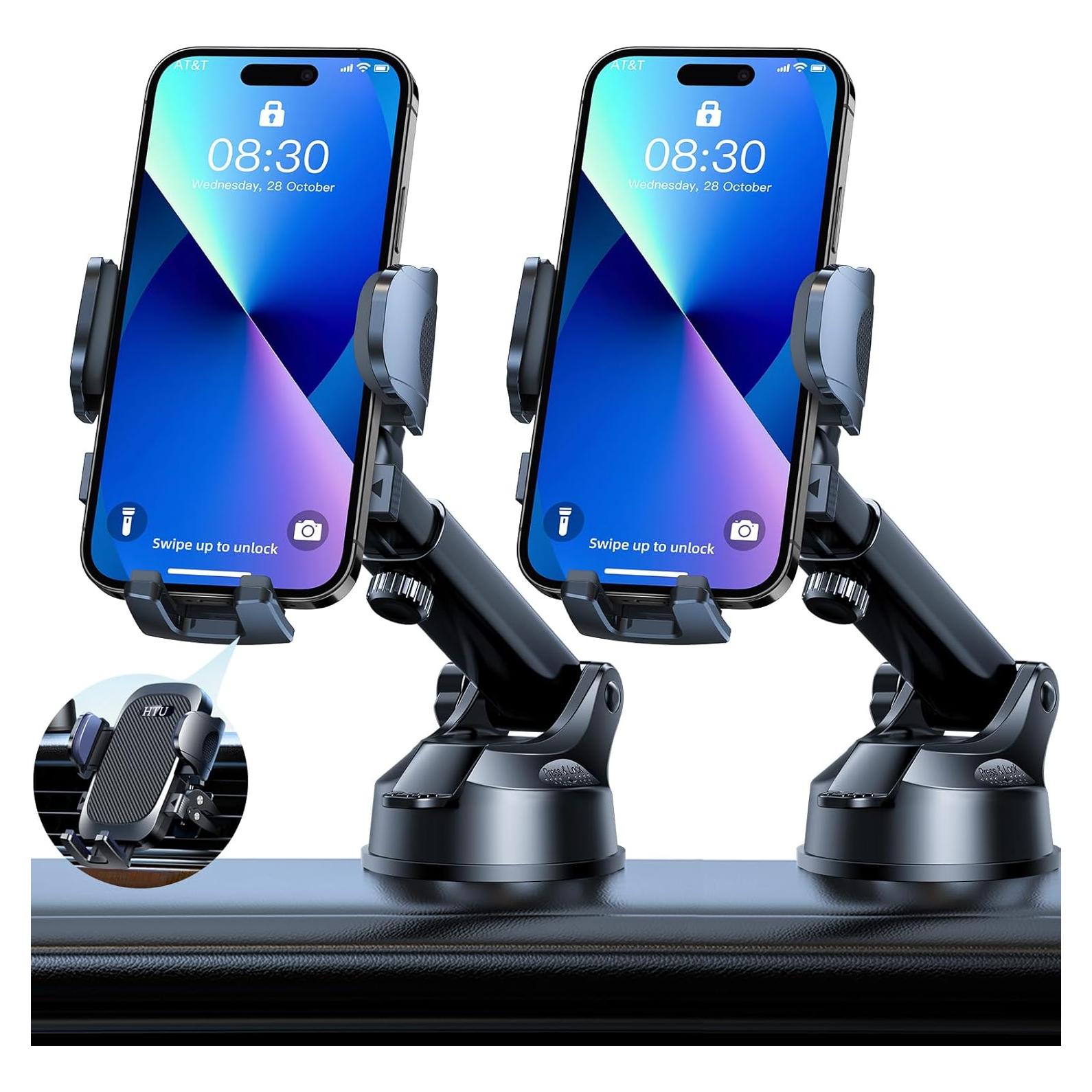 Soporte para Teléfono de Coche HTU 2025 Ajustable Negro