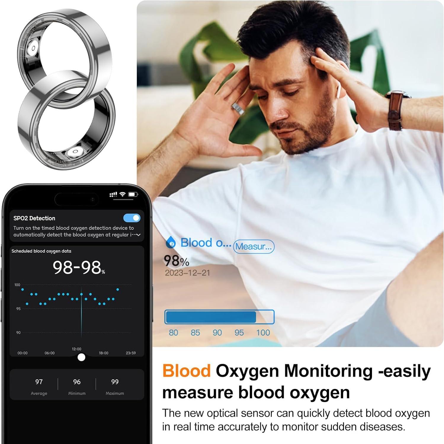 Anillo Inteligente NEWTRENDS ZY-CGJZ Monitoreo Salud IP68