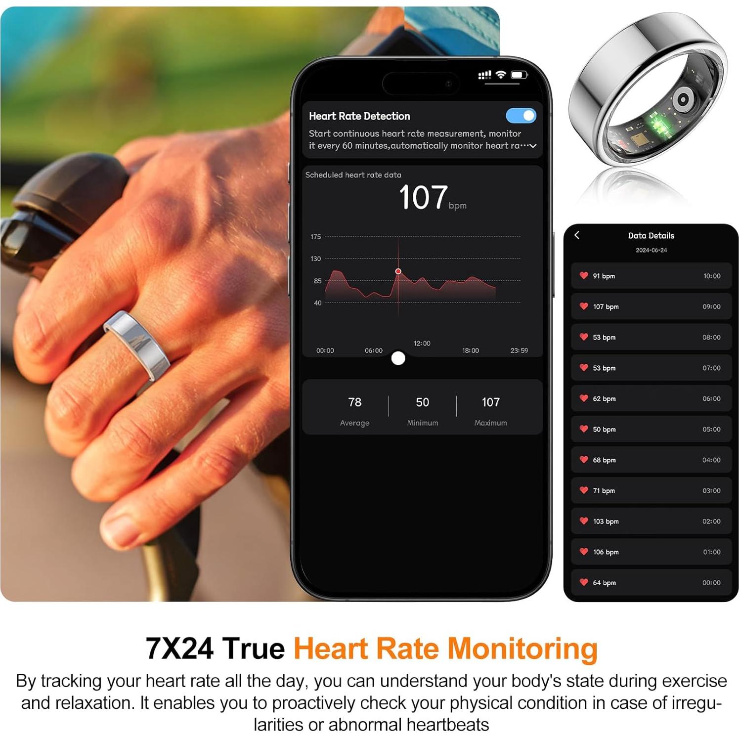 Anillo Inteligente NEWTRENDS ZY-CGJZ Monitoreo Salud IP68