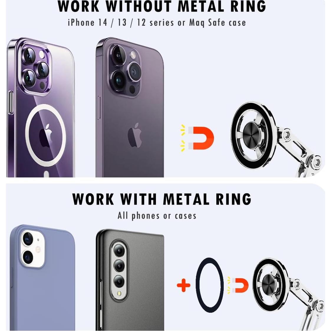 Soporte Magnético para Teléfonos de Coche Jemey 360° Ajustable