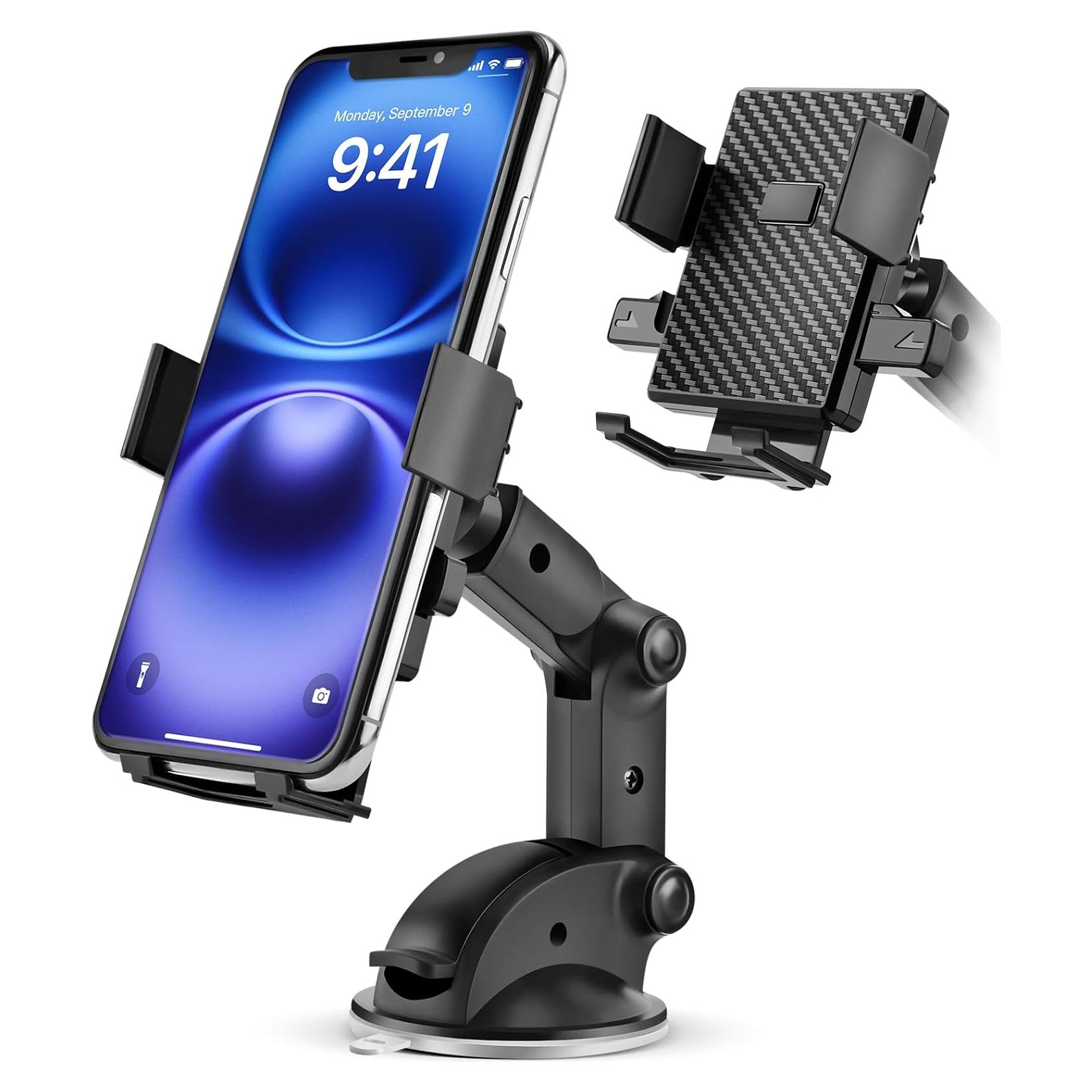 Soporte para Teléfono de Coche TSAKBAM Ajustable Negro