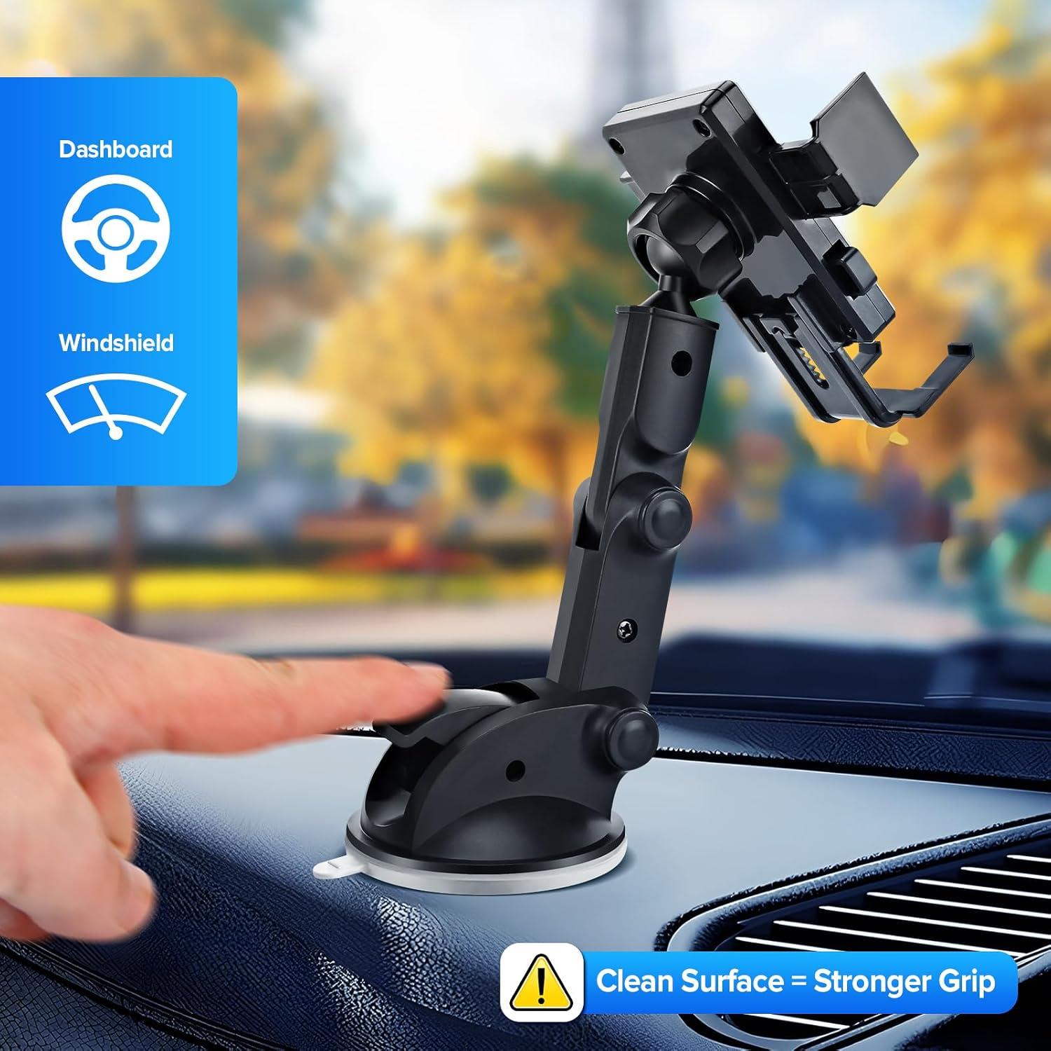 Soporte para Teléfono de Coche TSAKBAM Ajustable Negro