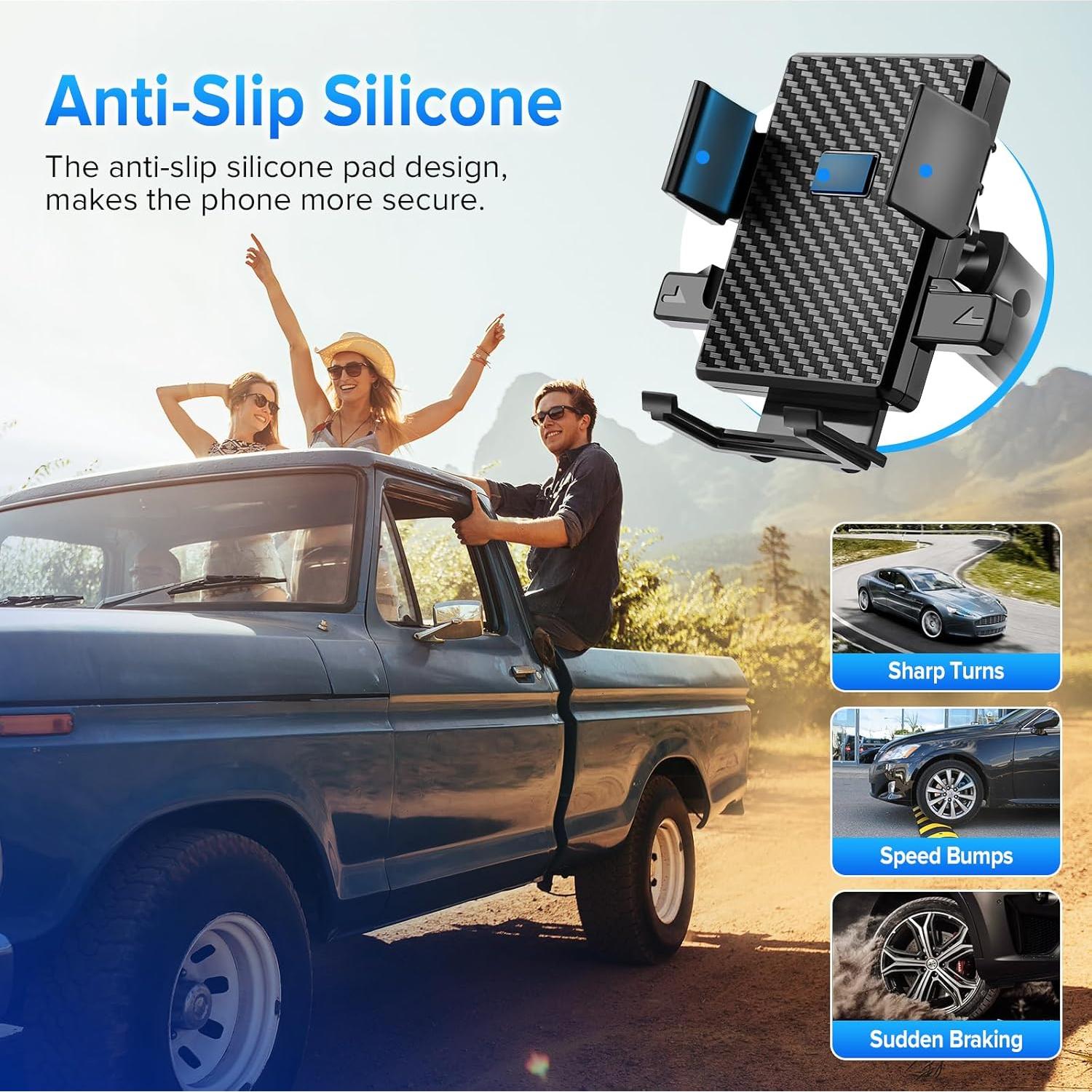 Soporte para Teléfono de Coche TSAKBAM Ajustable Negro