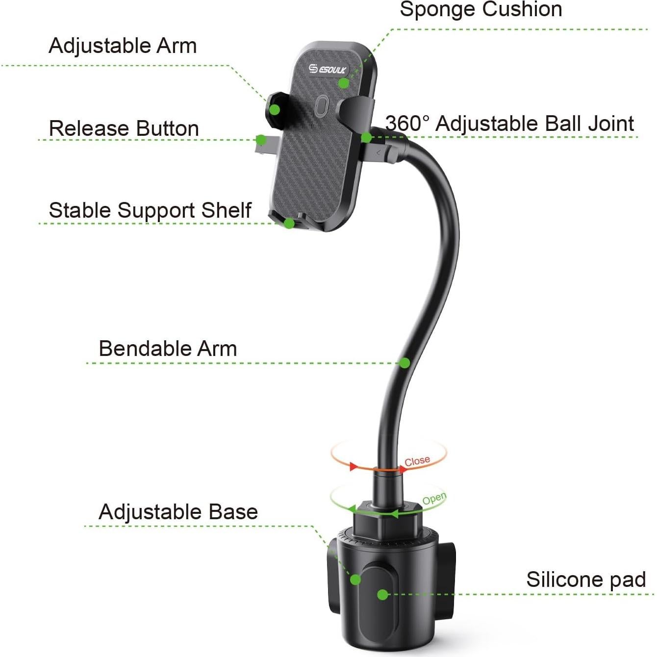 Soporte para Teléfono en Taza Esoulk Ajustable 4-7"