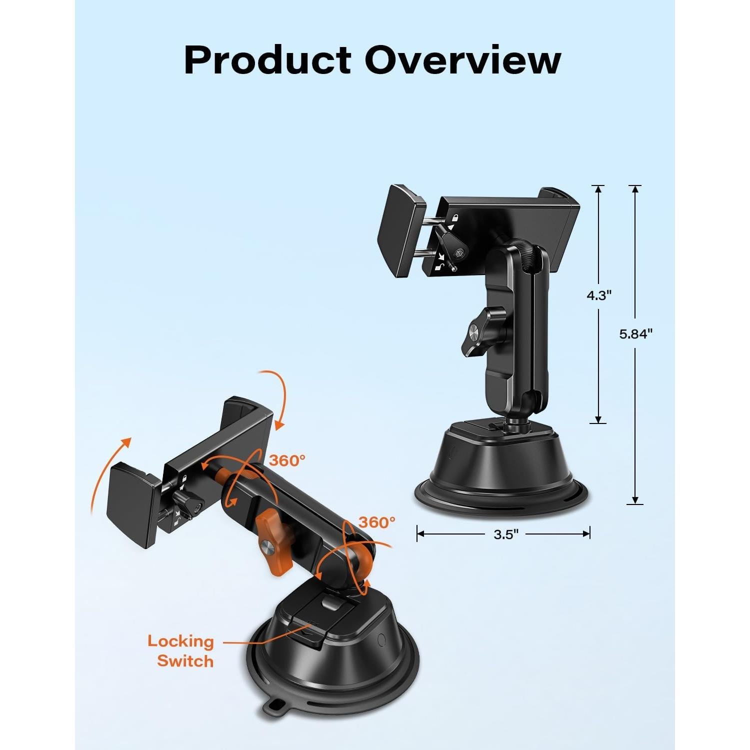 Soporte para Teléfono de Automóvil Gendle X2B-S40 con Ventosa 30kg