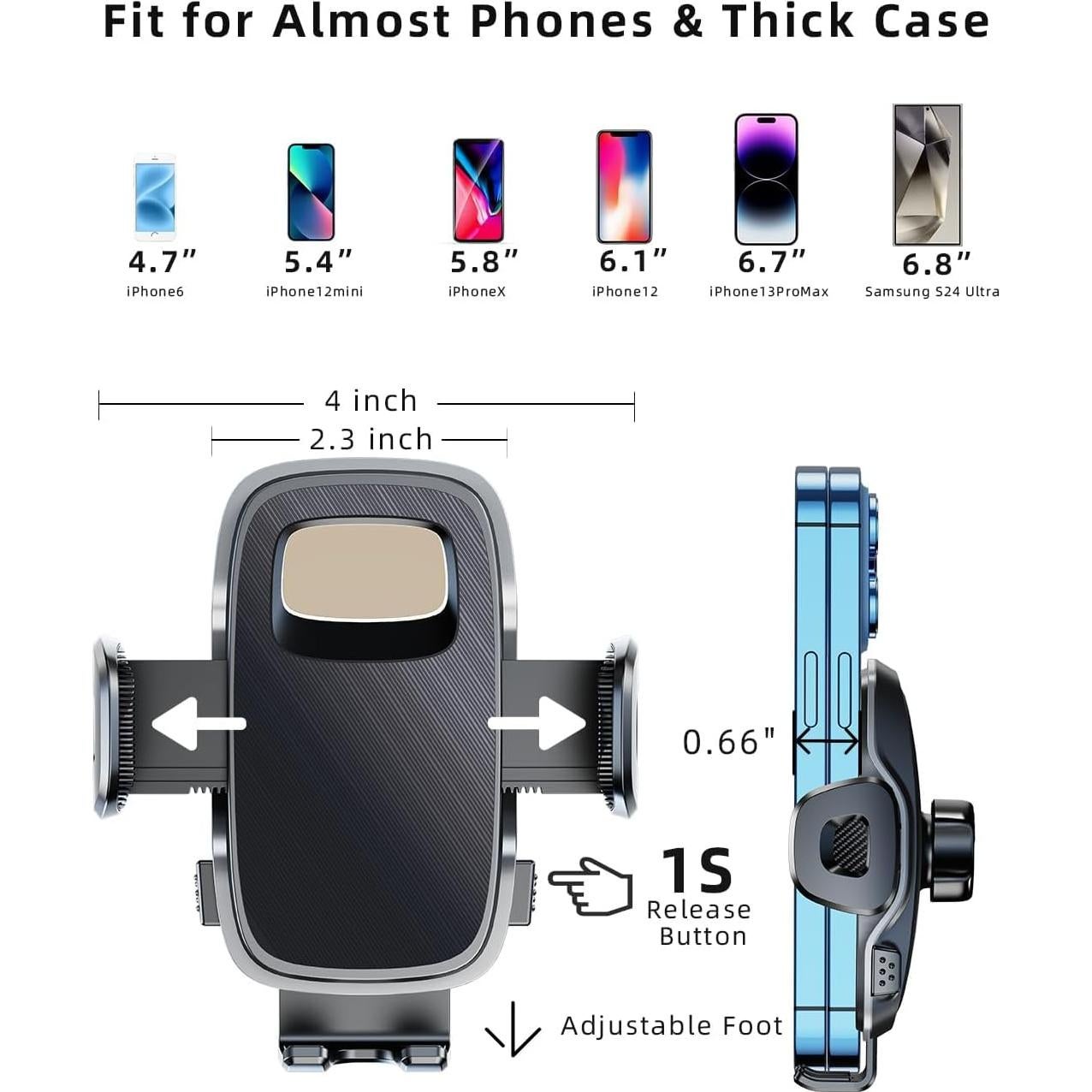 Soporte de teléfono DICMKY para automóvil 17 mm manos libres