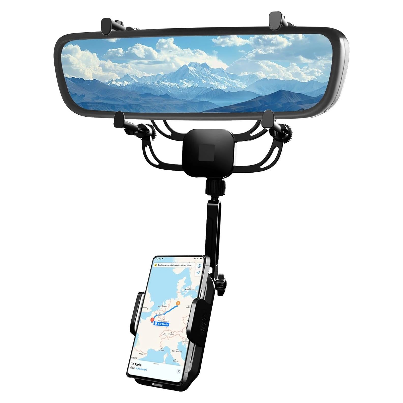 Soporte para Teléfono Uonser en Espejo Retrovisor - Metal, 360°