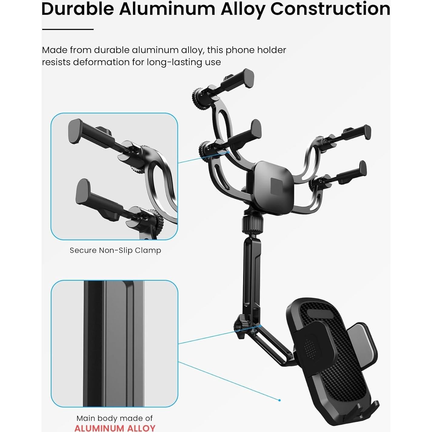Soporte para Teléfono Uonser en Espejo Retrovisor - Metal, 360°