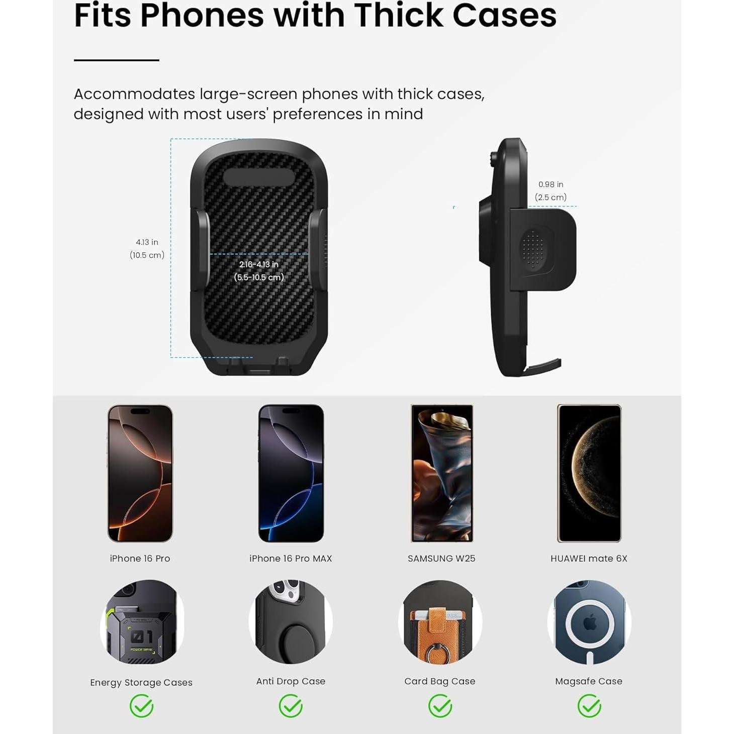 Soporte para Teléfono Uonser en Espejo Retrovisor - Metal, 360°