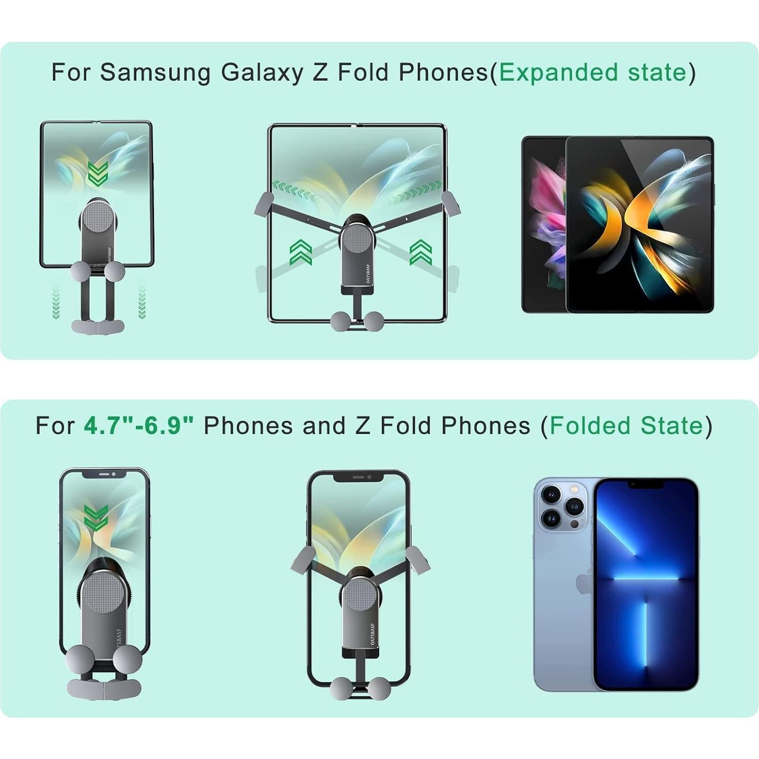 Soporte para coche Xuenair Z Fold 4/5/6 Ajustable Negro