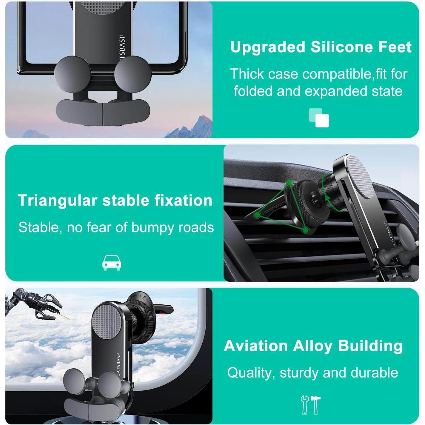 Soporte para coche Xuenair Z Fold 4/5/6 Ajustable Negro