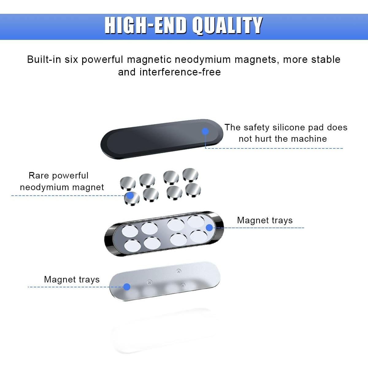 Soporte Magnético para Teléfono en el Coche Tuxihapp Negro