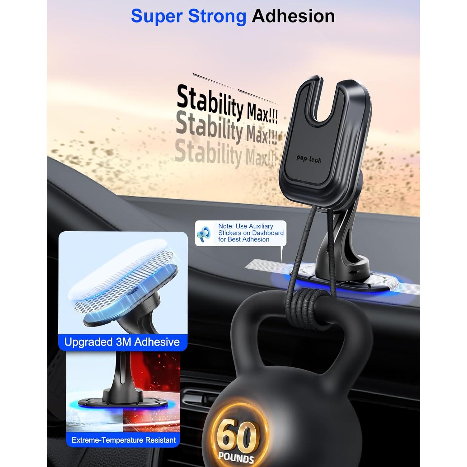 Soporte para Teléfono en Coche Pop-Tech 360° Ajustable