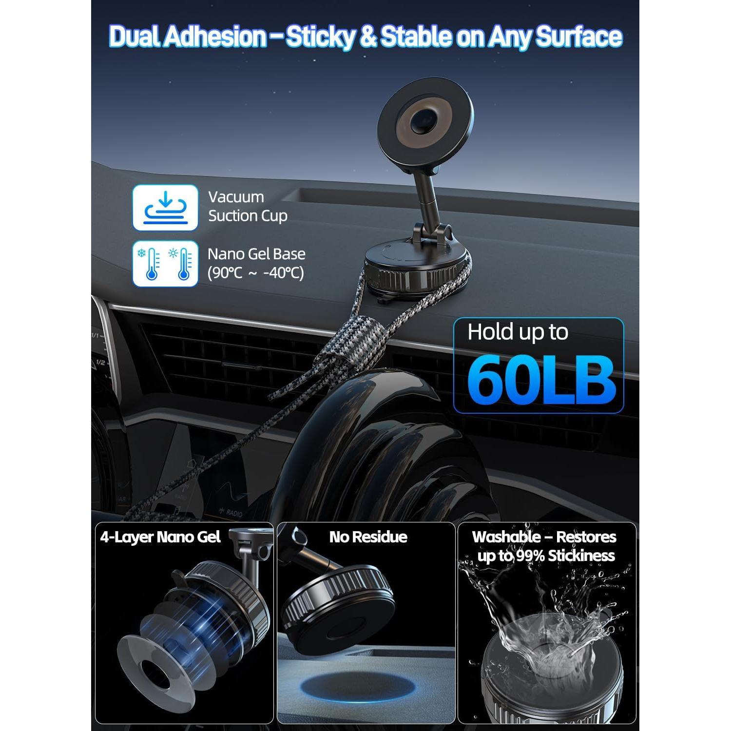 Soporte Magnético para Teléfono Light Face con Gel Nano, 360°